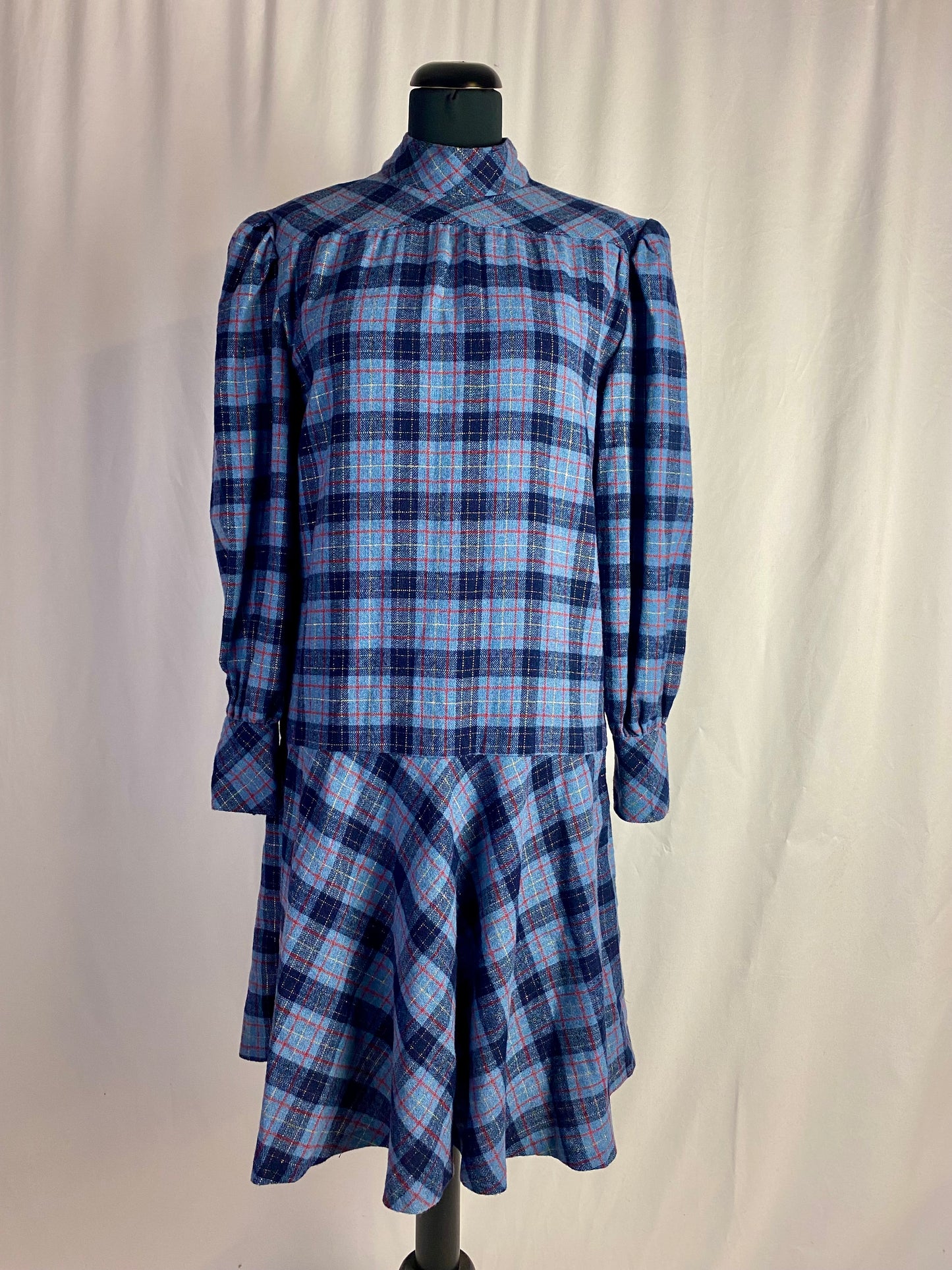 Abito anni ‘70 sartoriale in tartan - TG. 44 circa