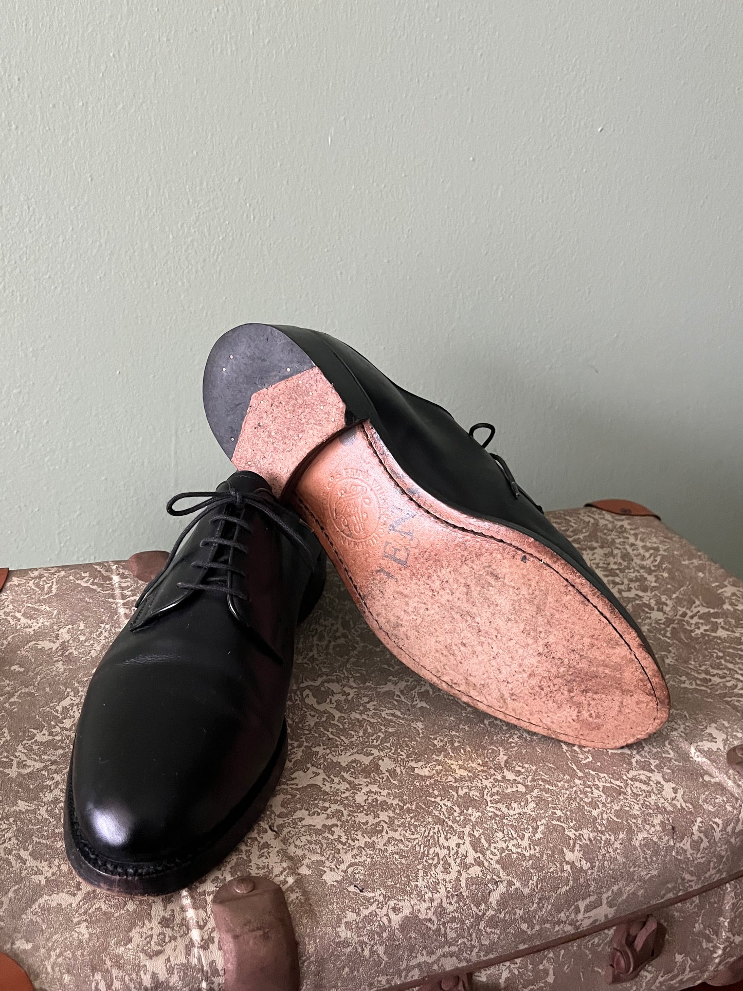 Scarpe derby pelle nera tg. 42-43.