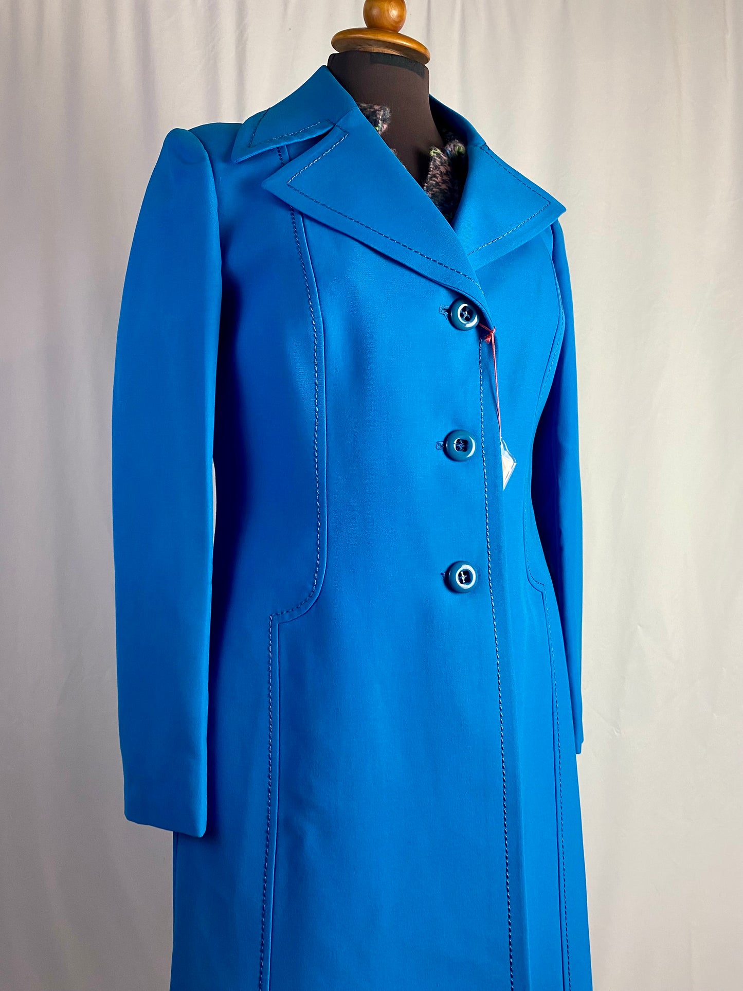 Cappotto anni ‘70 azzurro - nuovo fondo di magazzino - TG. 40/42