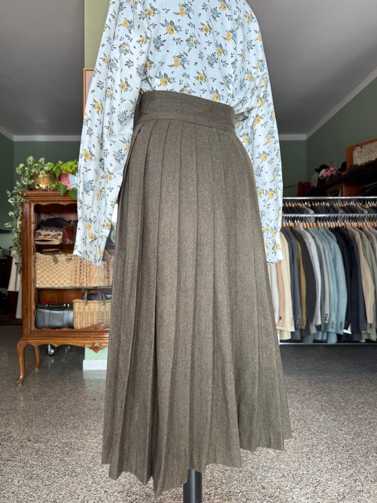 Gonna verde oliva lana e cashmere - TG. 38/40