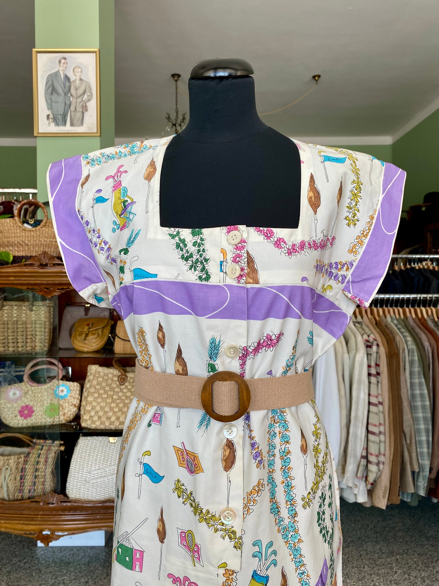 Abito sartoriale anni '60 con tessuto originale Emilio Pucci - TG. 46/48