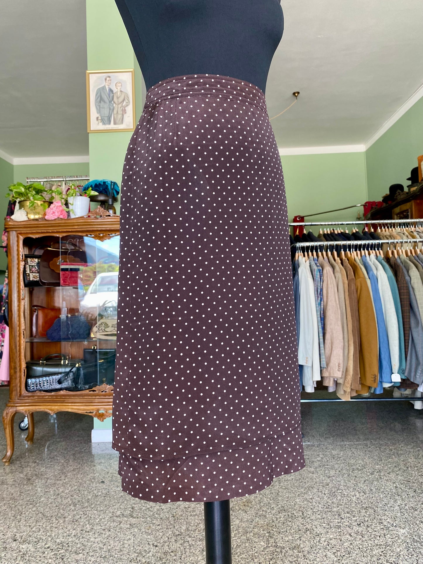Tailleur in seta a pois a TG. 42