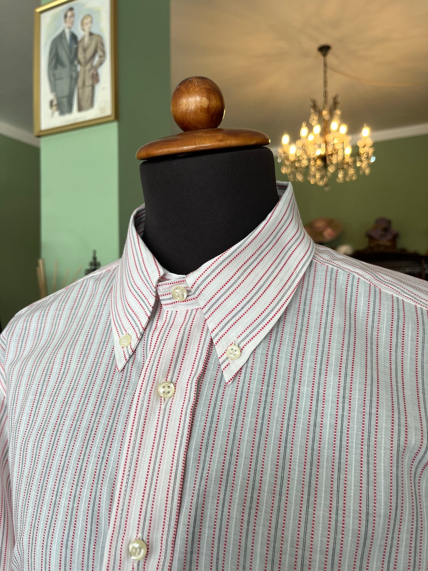 Camicia anni ‘80 bianca e rossa tg. L