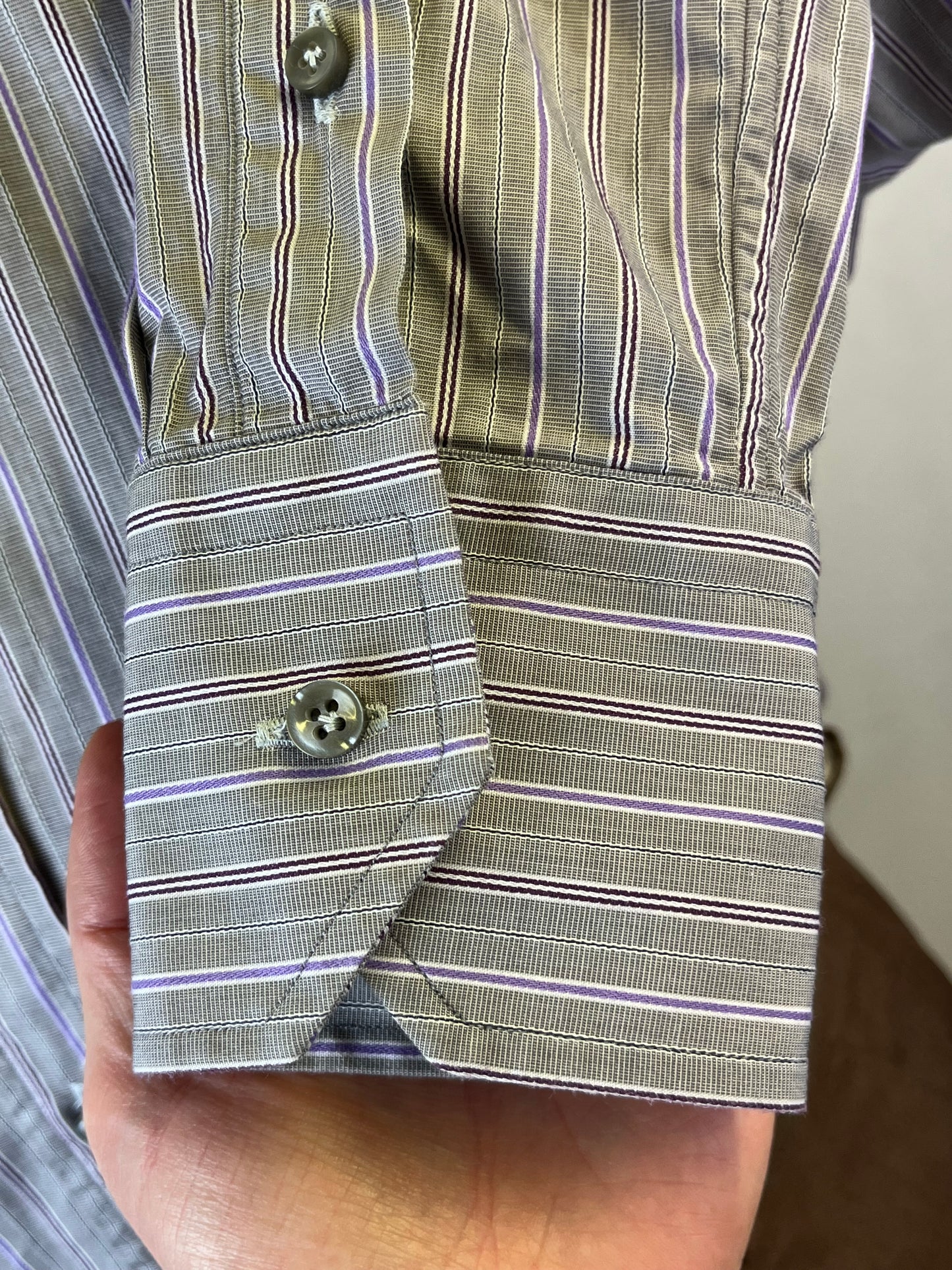 Camicia a righe collo a contrasto tg. M-L