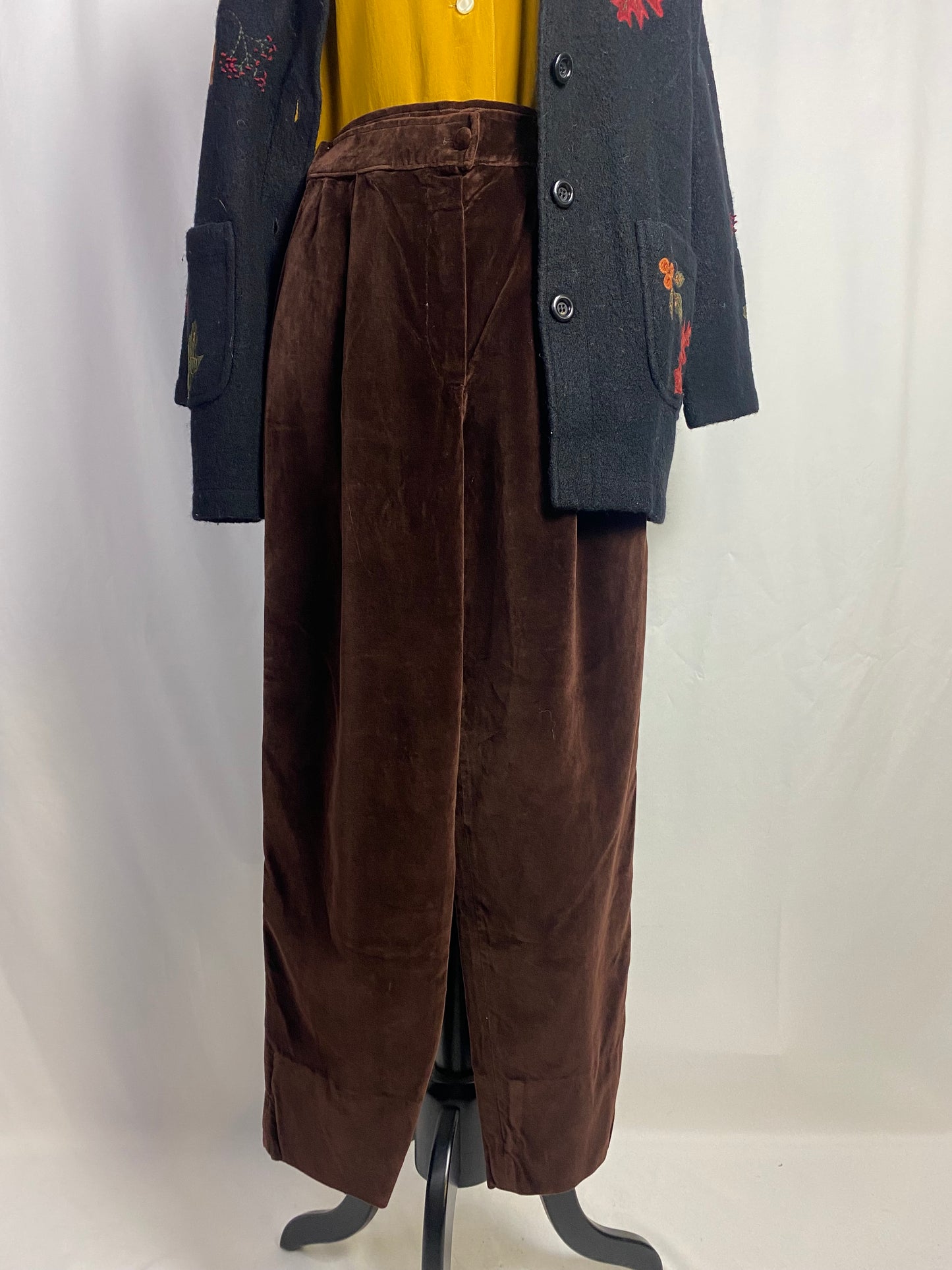 Pantaloni in velluto color cioccolato - TG. 38