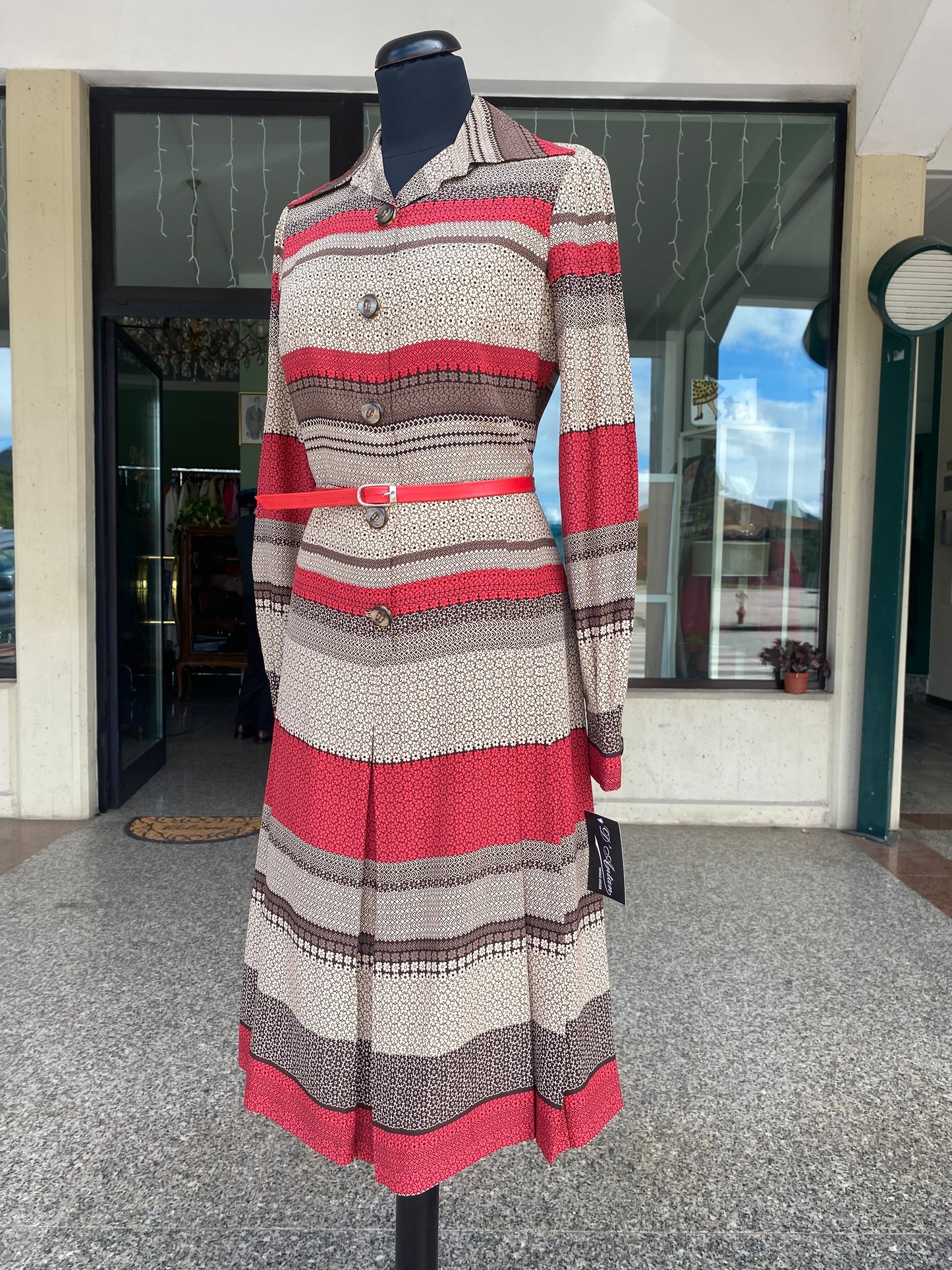 Abito anni ‘70 sartoriale in pura seta - TG. 40