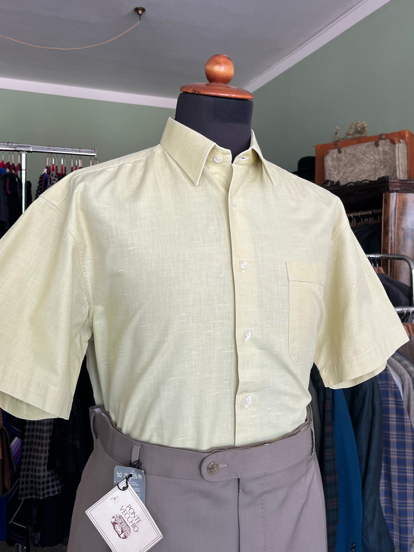 Camicia a maniche corte lino S-M