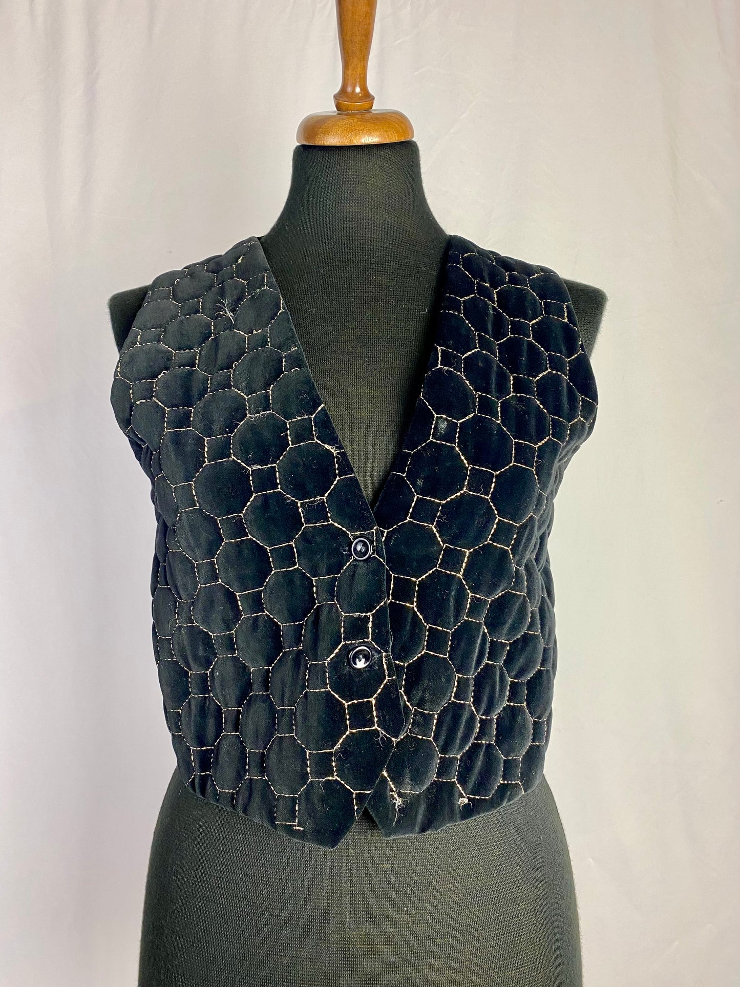 Gilet trapuntato nero e oro - TG. 38/40