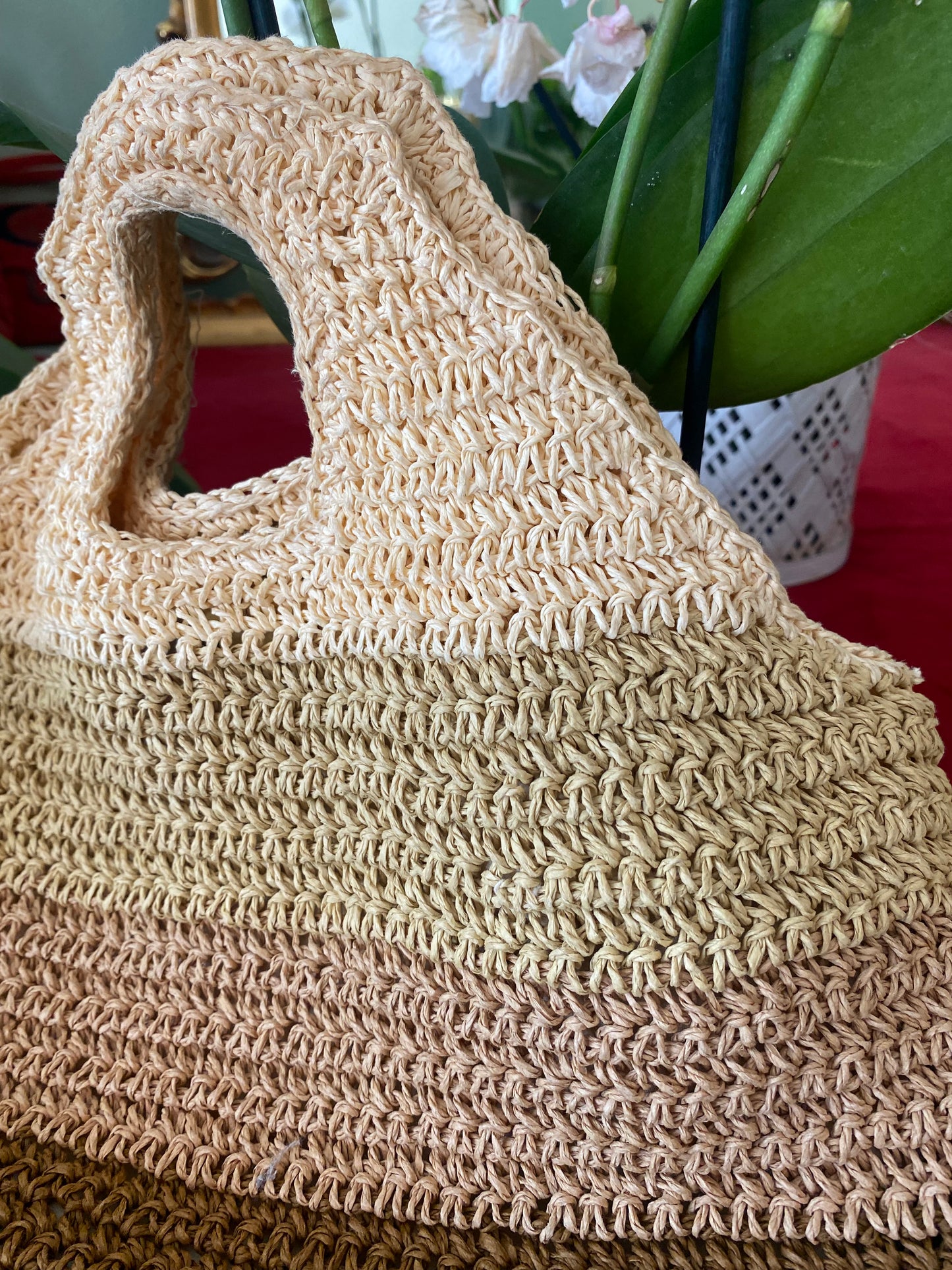 Borsa crochet a righe degradé