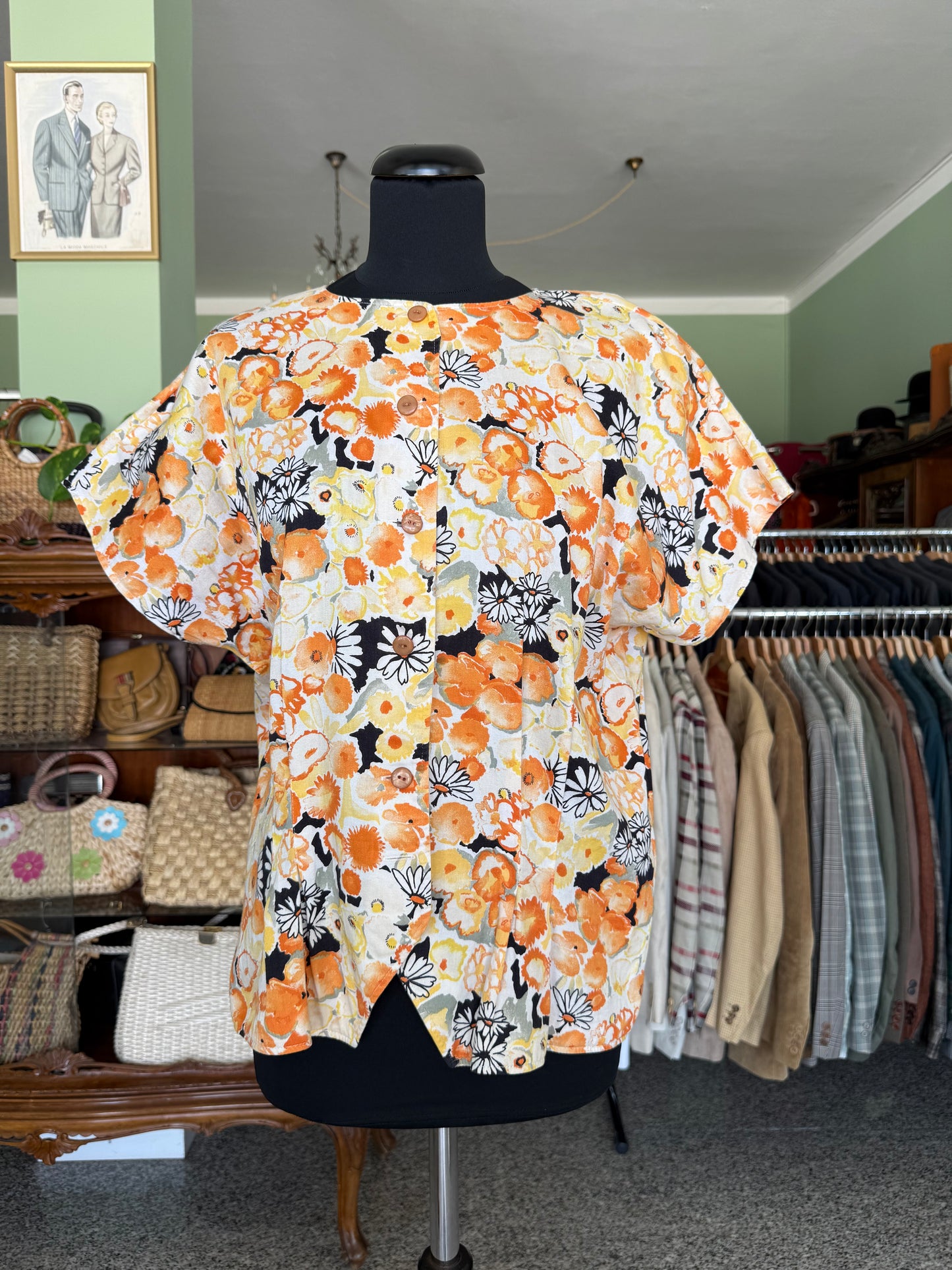Blusa in 100% cotone fiorito - TG. 48/50