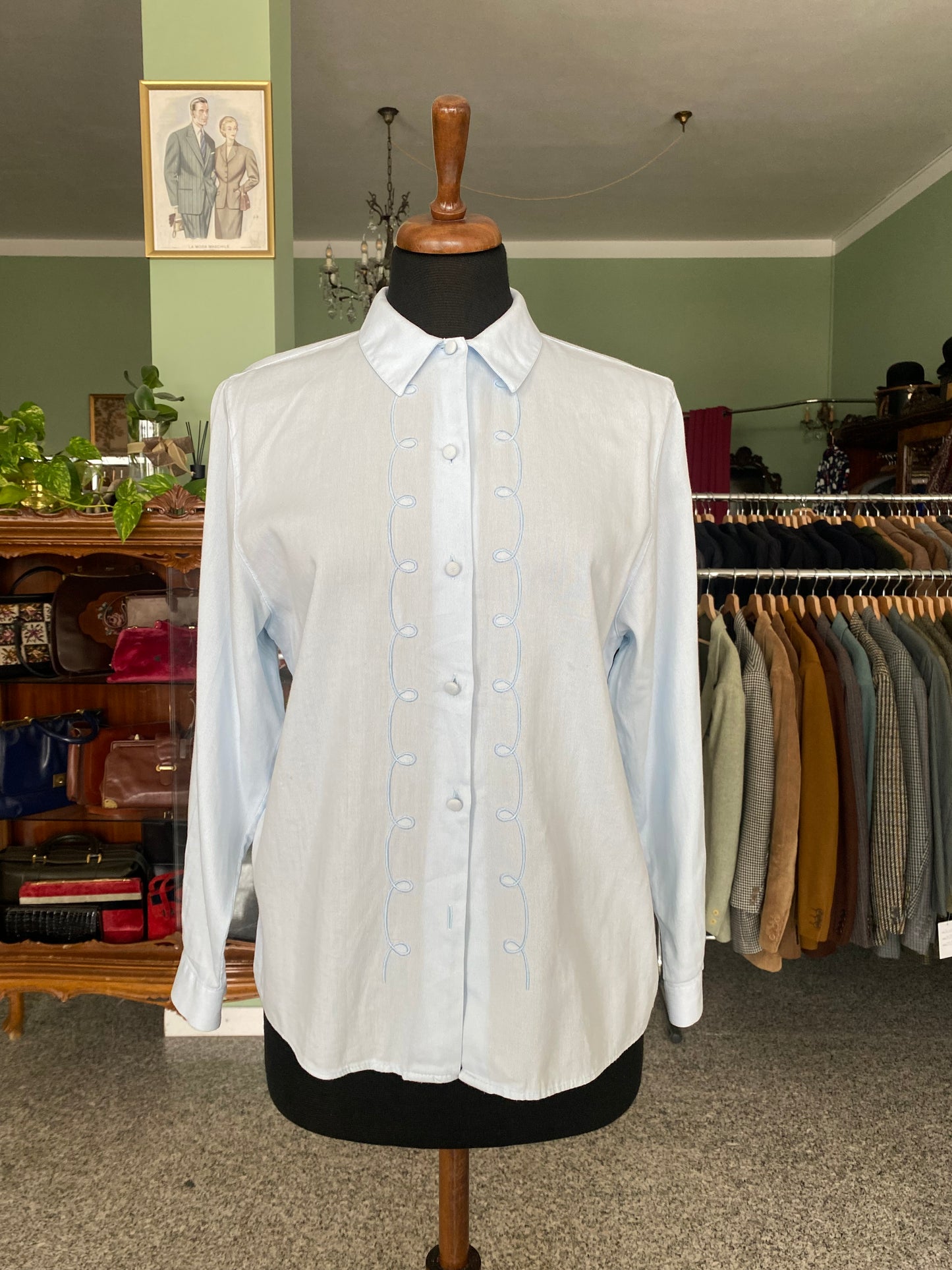 Camicia azzurra in 100% cotone - TG. 40/42