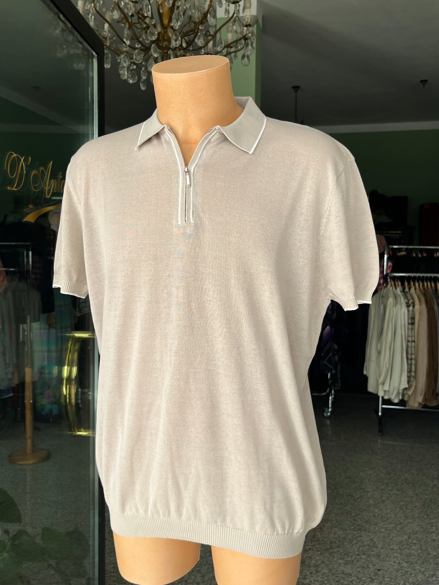 Polo a maniche corte cotone/lino tg. 56-58