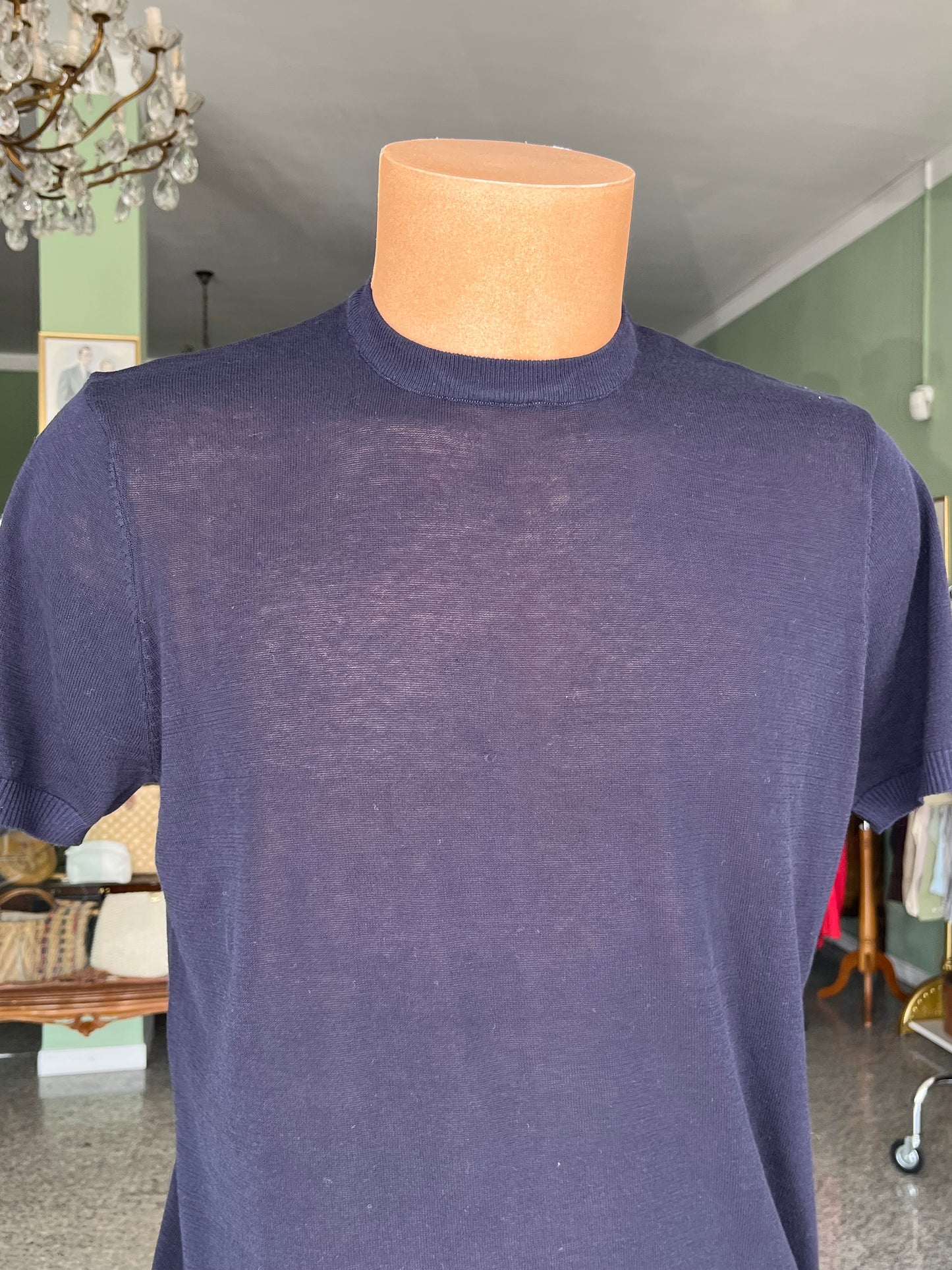 T-shirt a maniche corte cotone/lino tg. 52