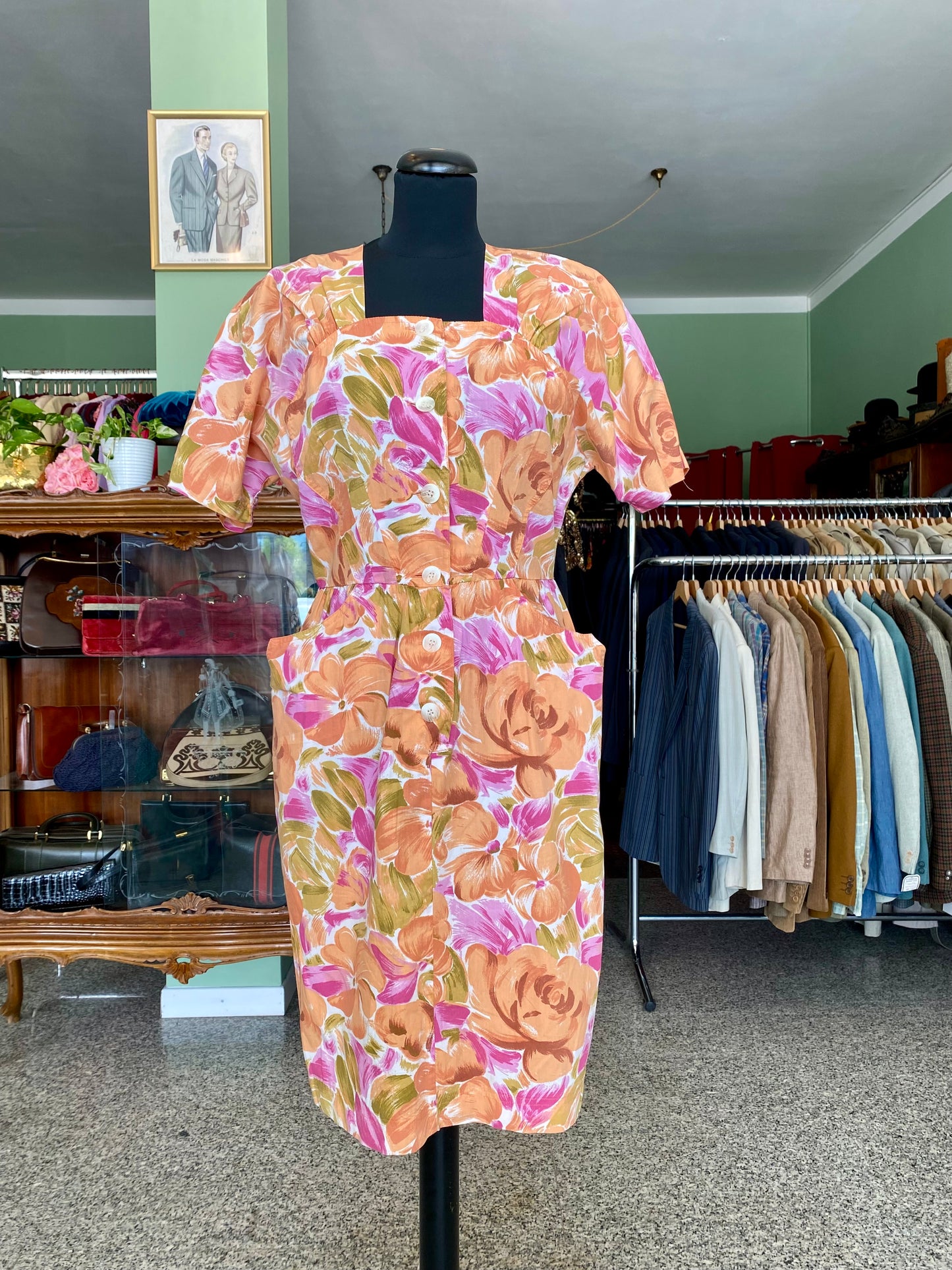 Abito in cotone con stamp floreale - TG. 42 circa