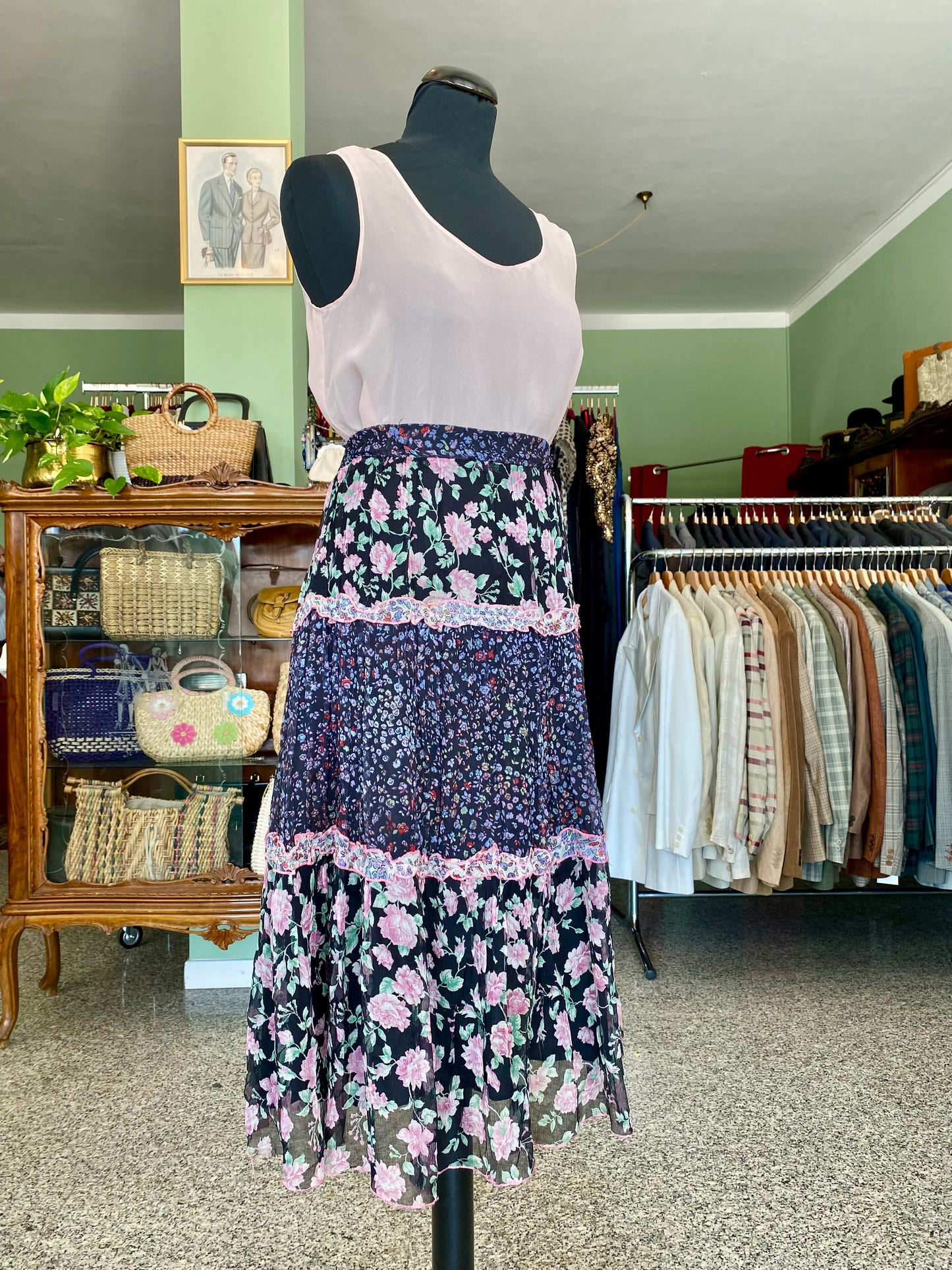 Gonna anni ‘90 in organza di seta - TG. 42/44