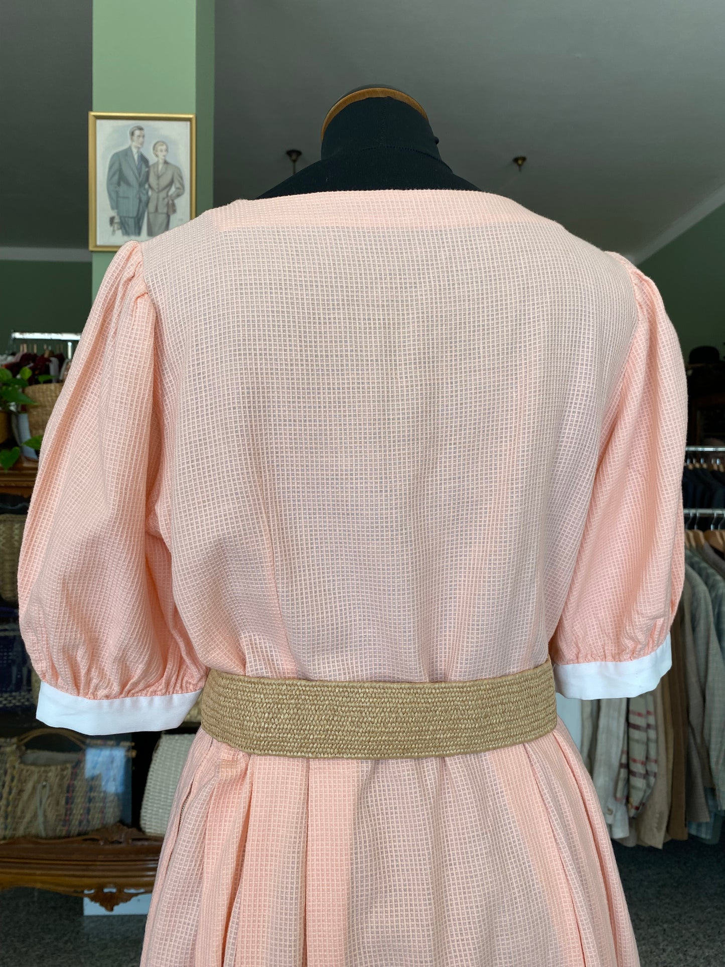 Abito Vintage Sartoriale Anni ’60 in Piqué di Cotone - TG. 46