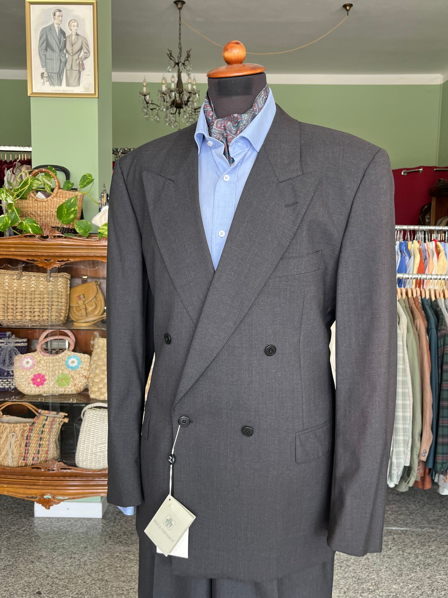Completo Vitale Barberis Canonico doppiopetto anni '80 NOS tg. 52-54