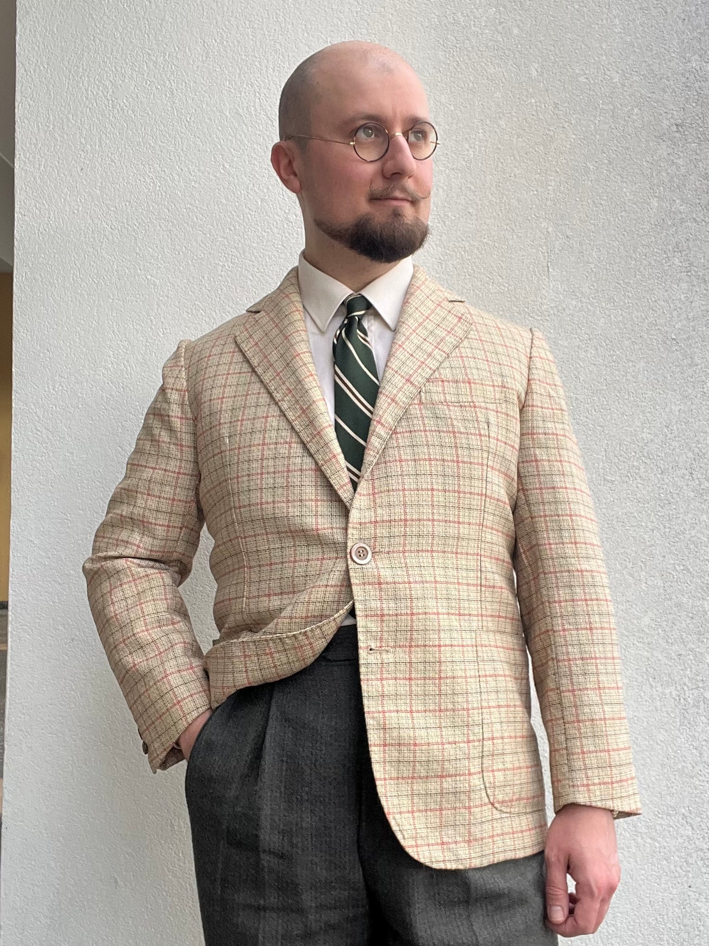 Giacca sartoriale anni ‘70 in lino e lana tg. 48