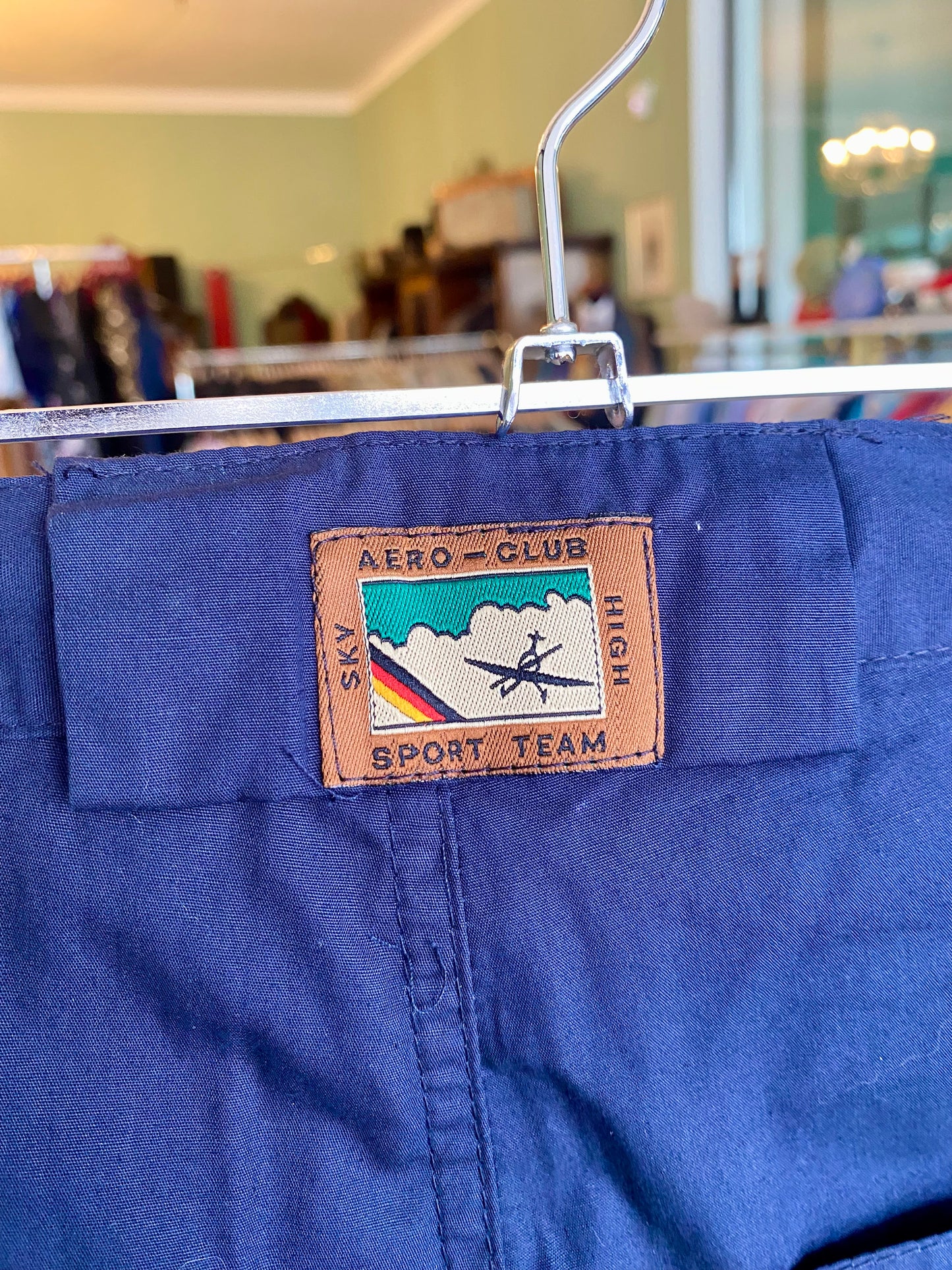 Pantaloni in cotone blu nuovi fondo di magazzino - TG. 38