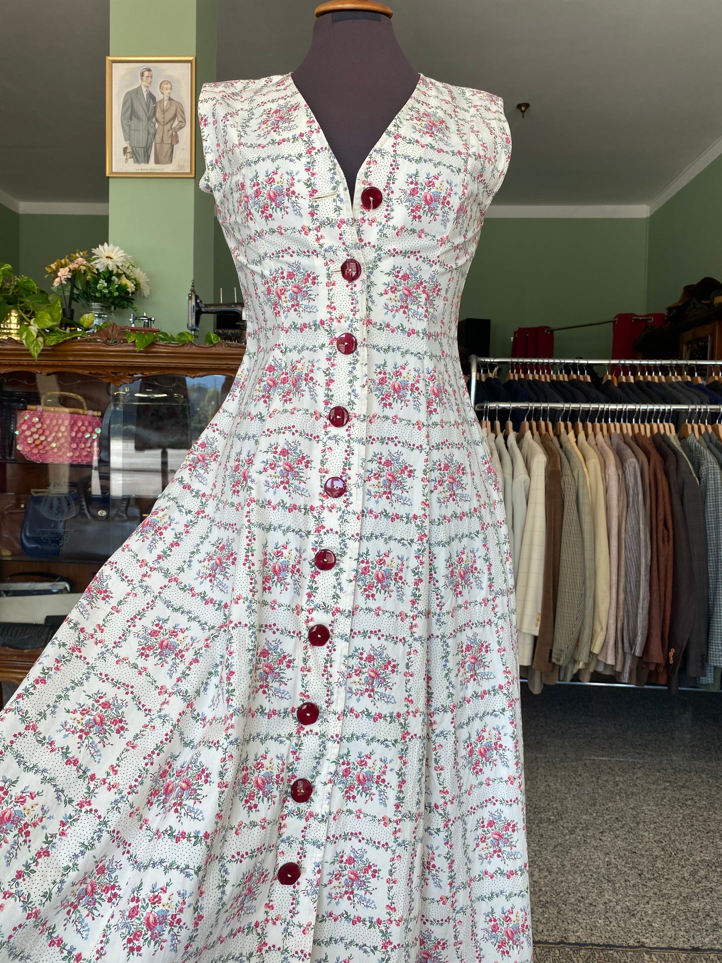 Abito anni ‘50 in cotone - TG. 40 con poco seno - Guardare le misure in cm