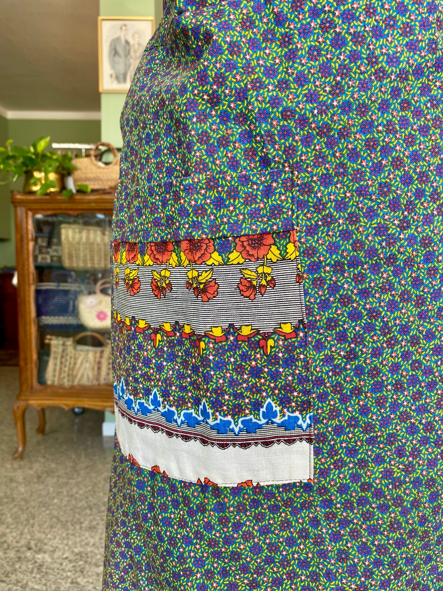 Abito portafoglio anni '70 in cotone vintage – fondo di magazzino - TG. 46/48