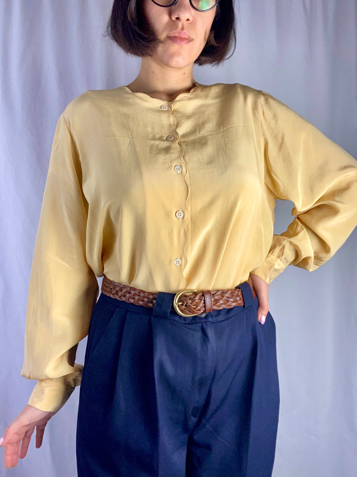 Camicia gialla in seta - TG. 42/44