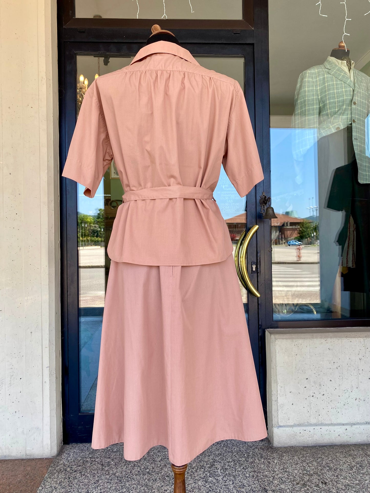 Completo anni ‘70 in cotone rosa antico - TG. 42/44
