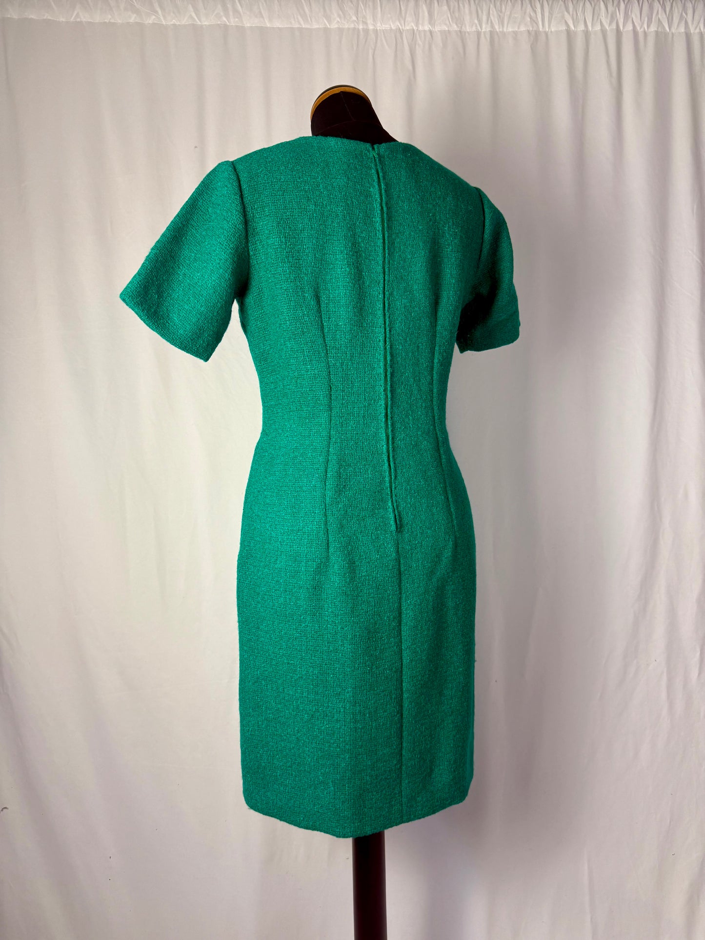 Tailleur giacca + abito in bouclé di lana anni ’60 sartoriale - TG. 40/42