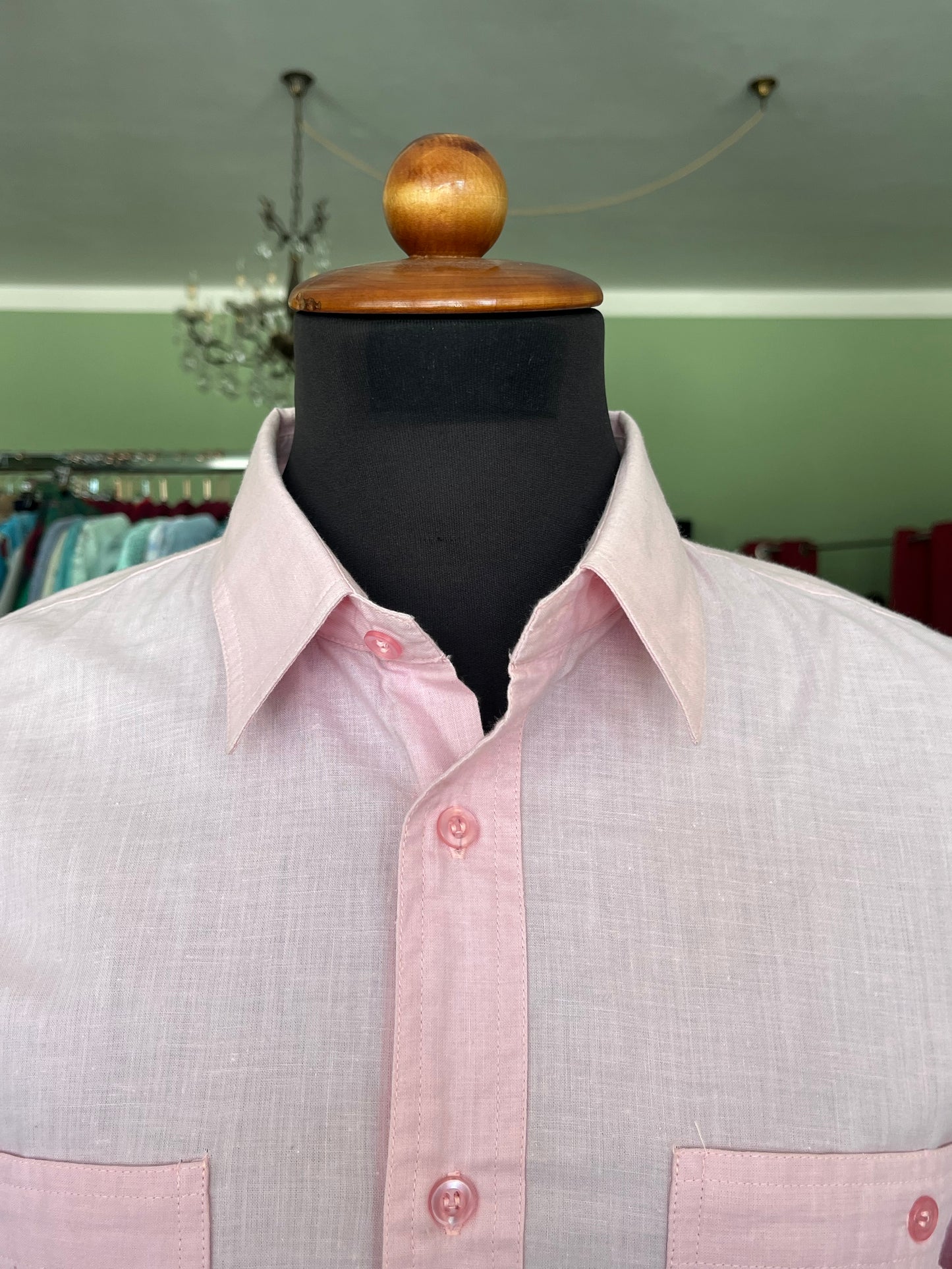 Camicia a maniche corte lino L-XL