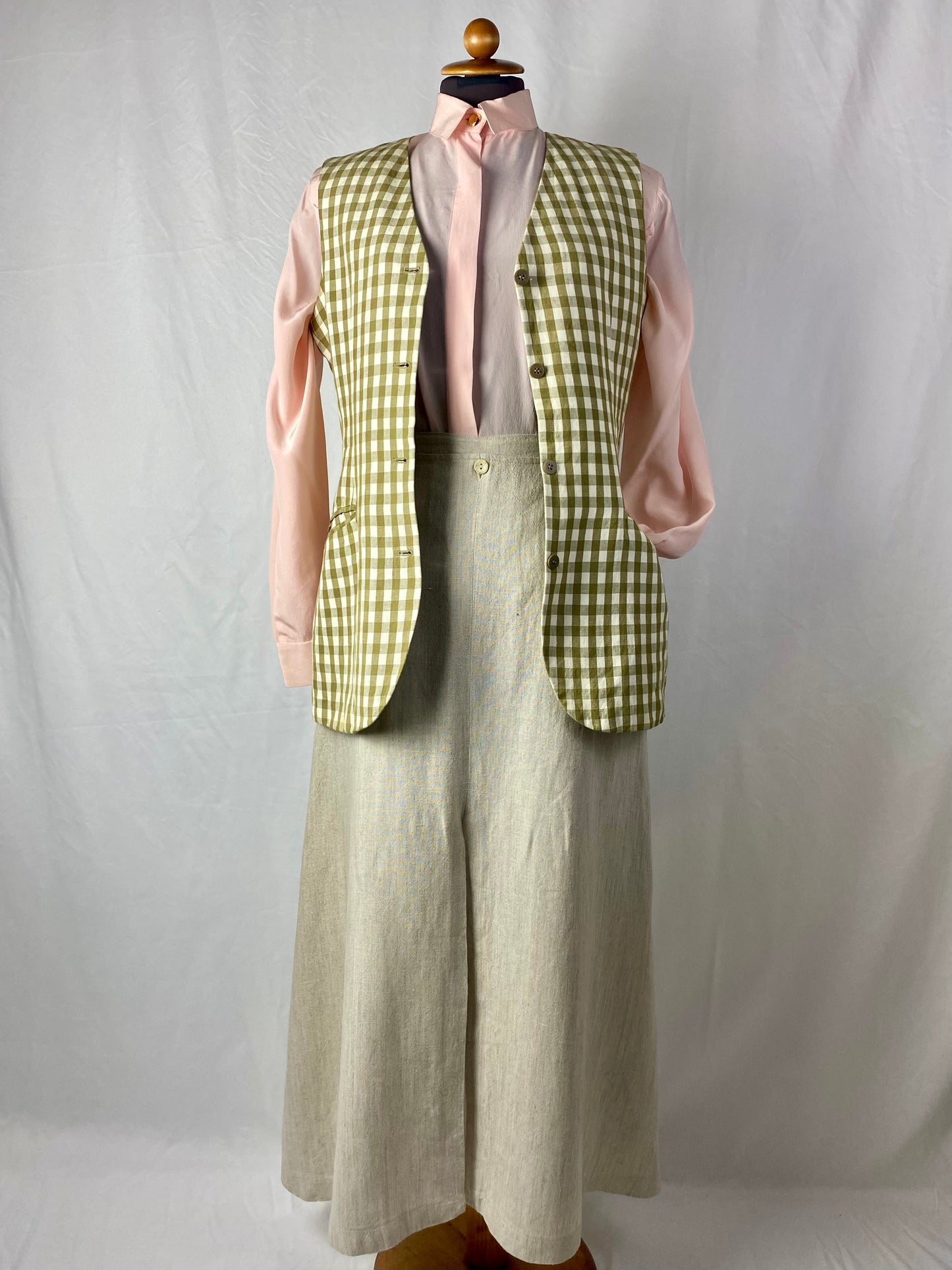 Gilet vichy verde pistacchio - TG. 40/42