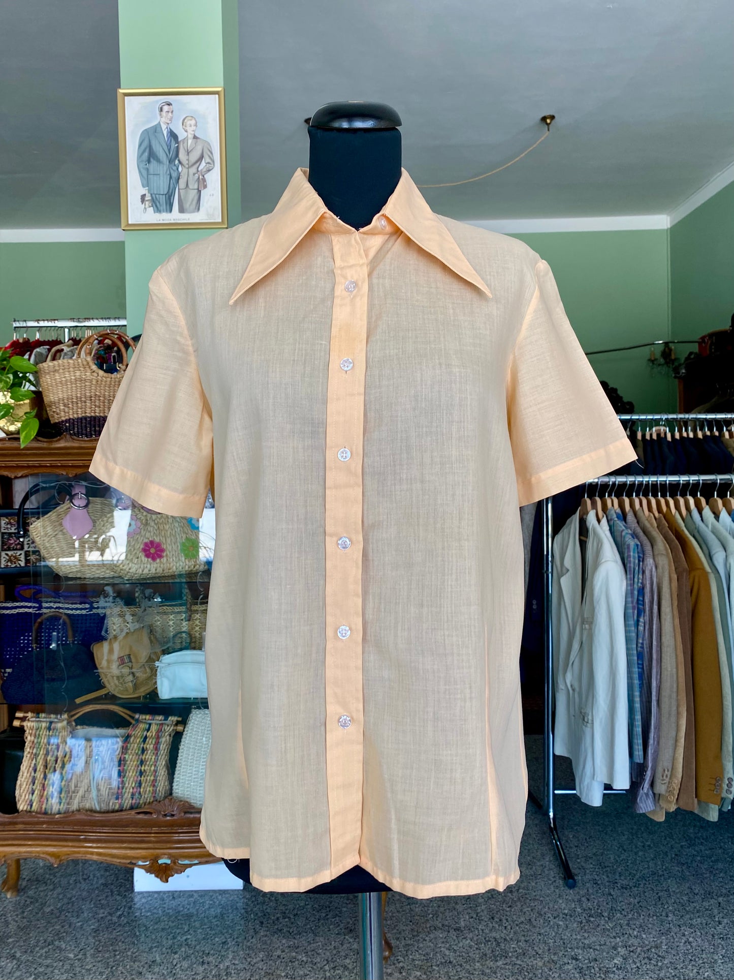 Camicia anni ‘70 color pesca - TG. 44/46
