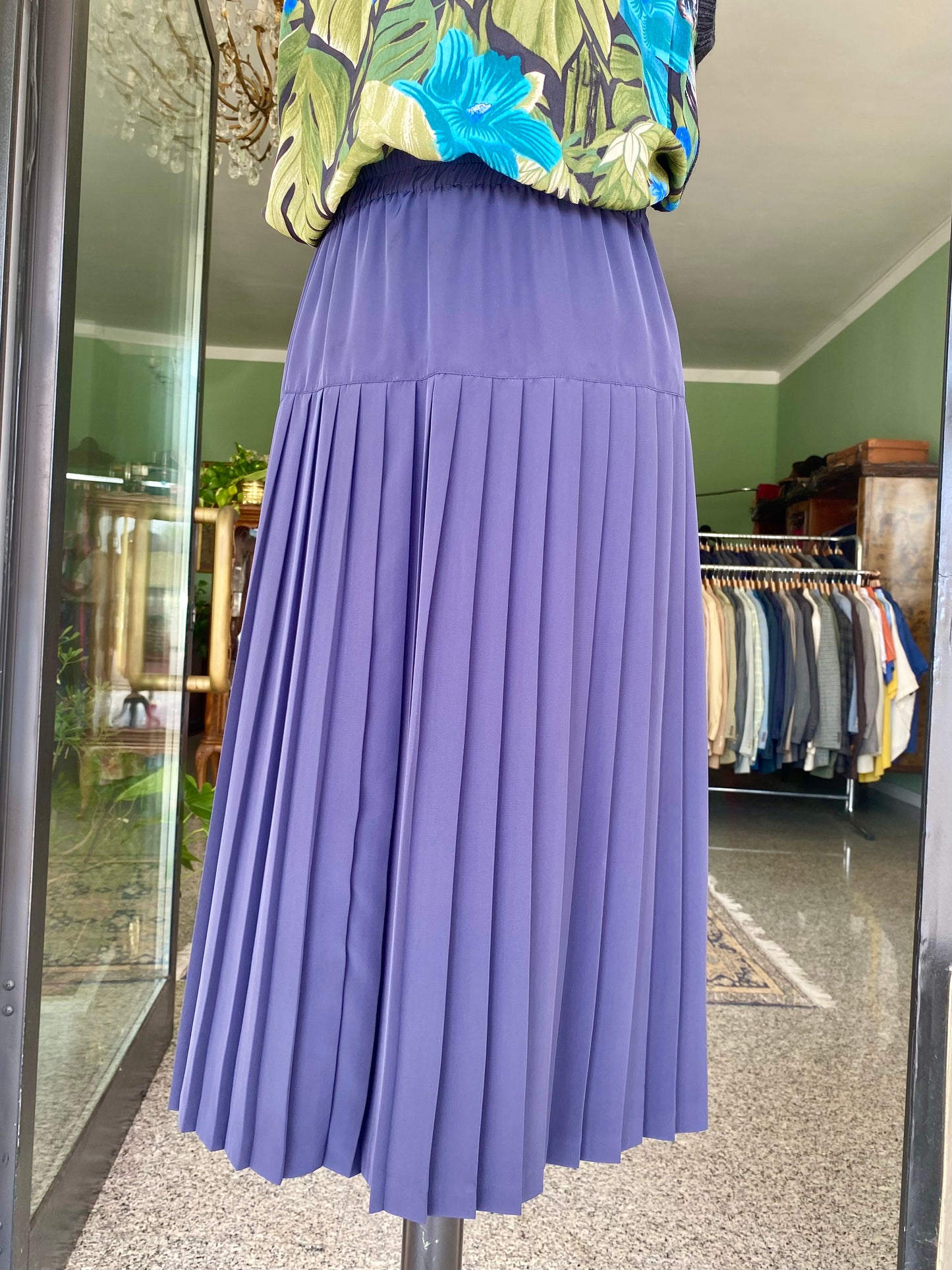 Gonna blu navy in viscosa - TG. 48