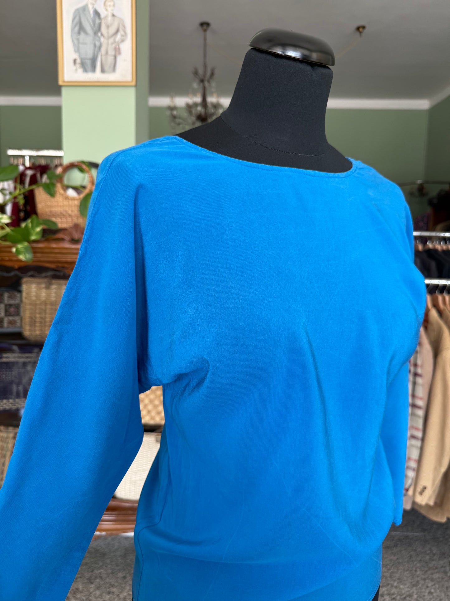 Blusa blu in pura seta - TG. 38