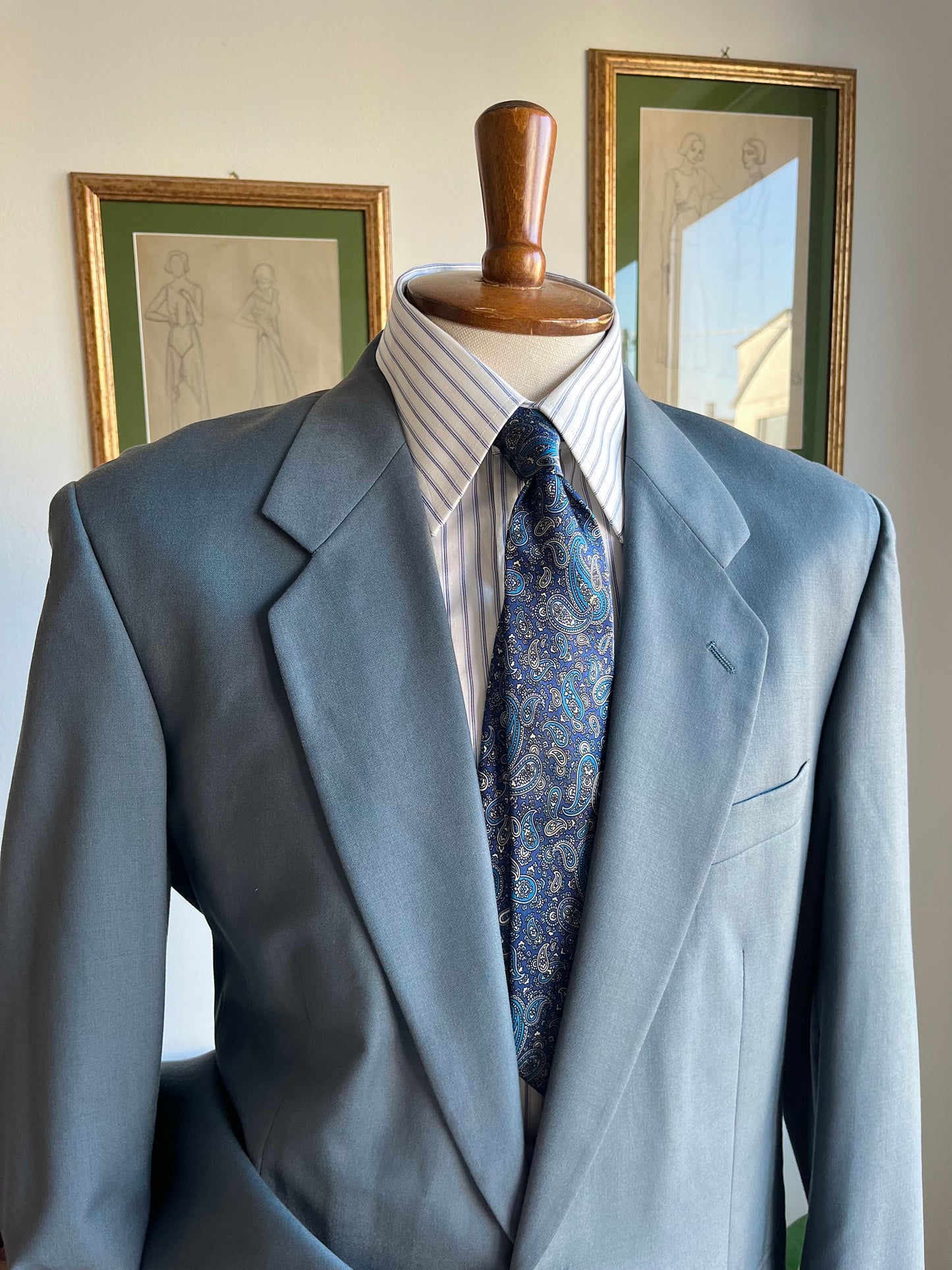 Completo anni '80 azzurro Tiffany
