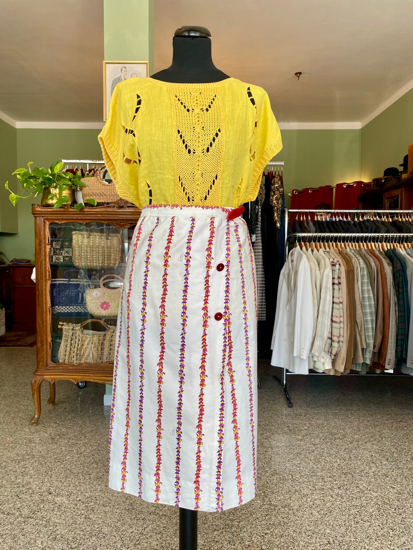 Maglia gialla in lino e cotone - TG. 46/48