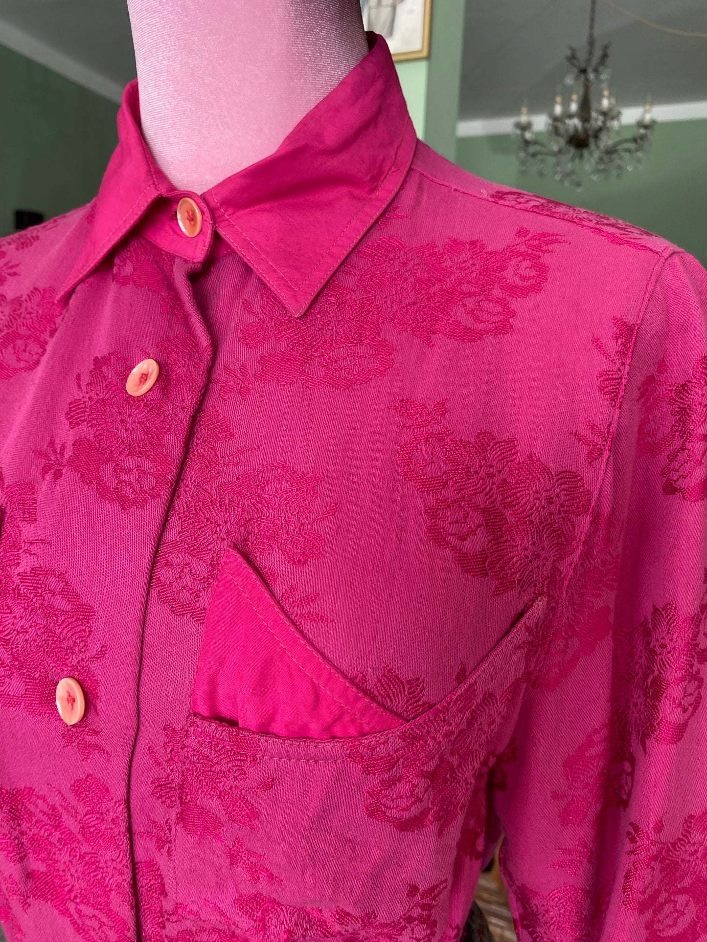 Camicia fucsia in cotone - TG. 42 circa