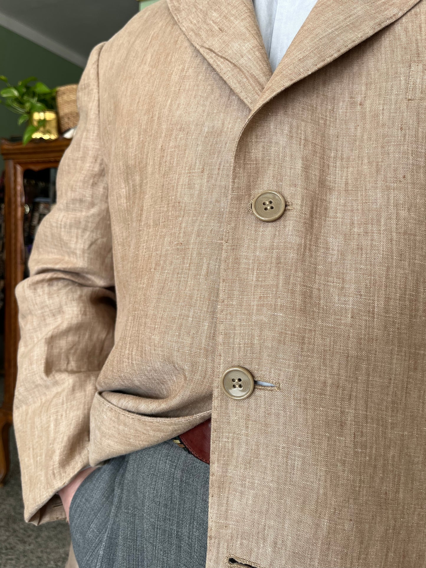 Giacca anni ‘90 in lino tg. 56-58 extra lunga