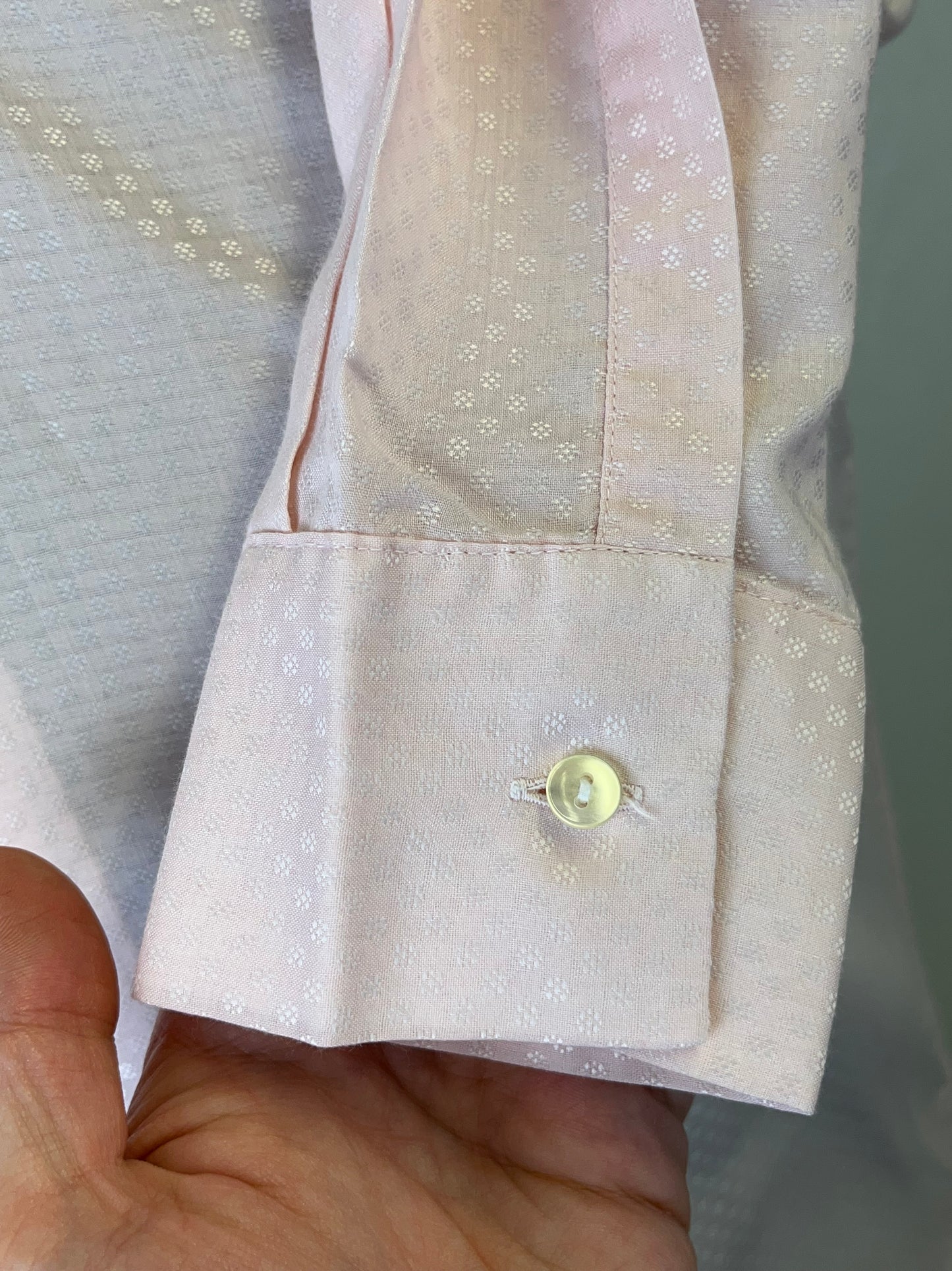 Camicia anni ‘70 rosa microfantasia tg. S-M
