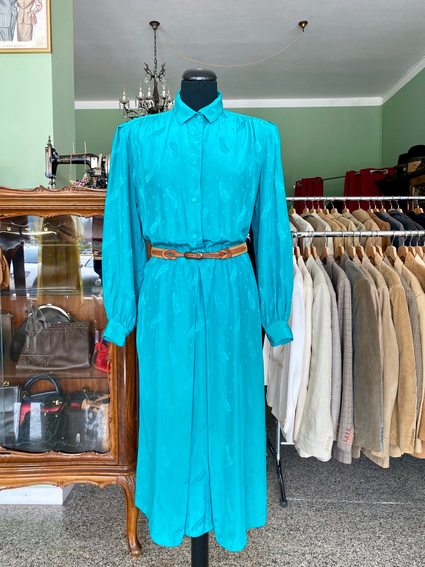 Abito color Tiffany seta - 48/50/52