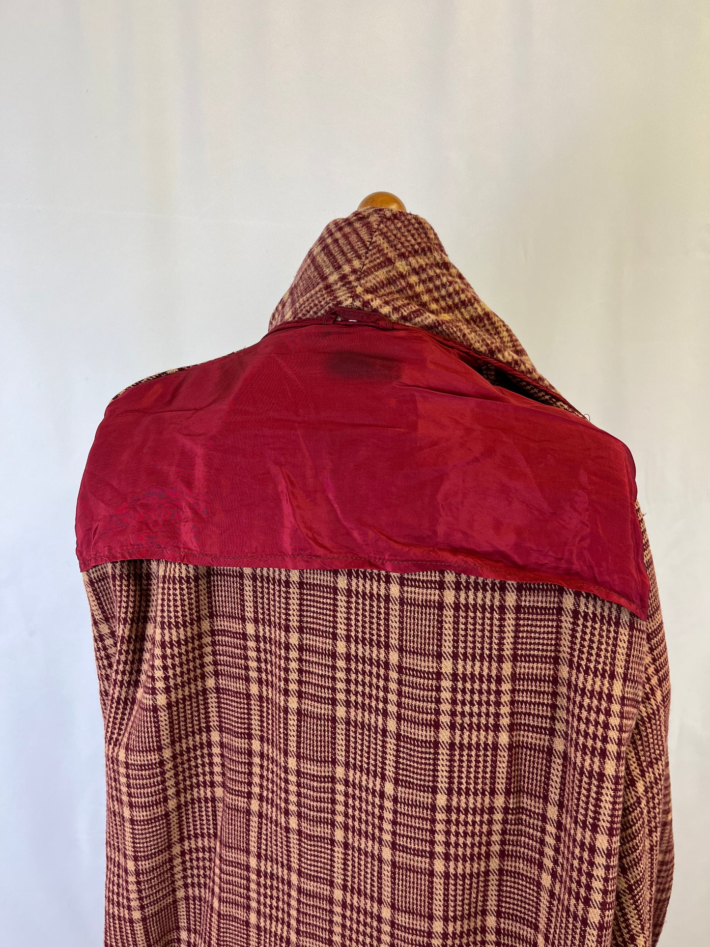 Vestaglia da camera beige a quadri L-XL