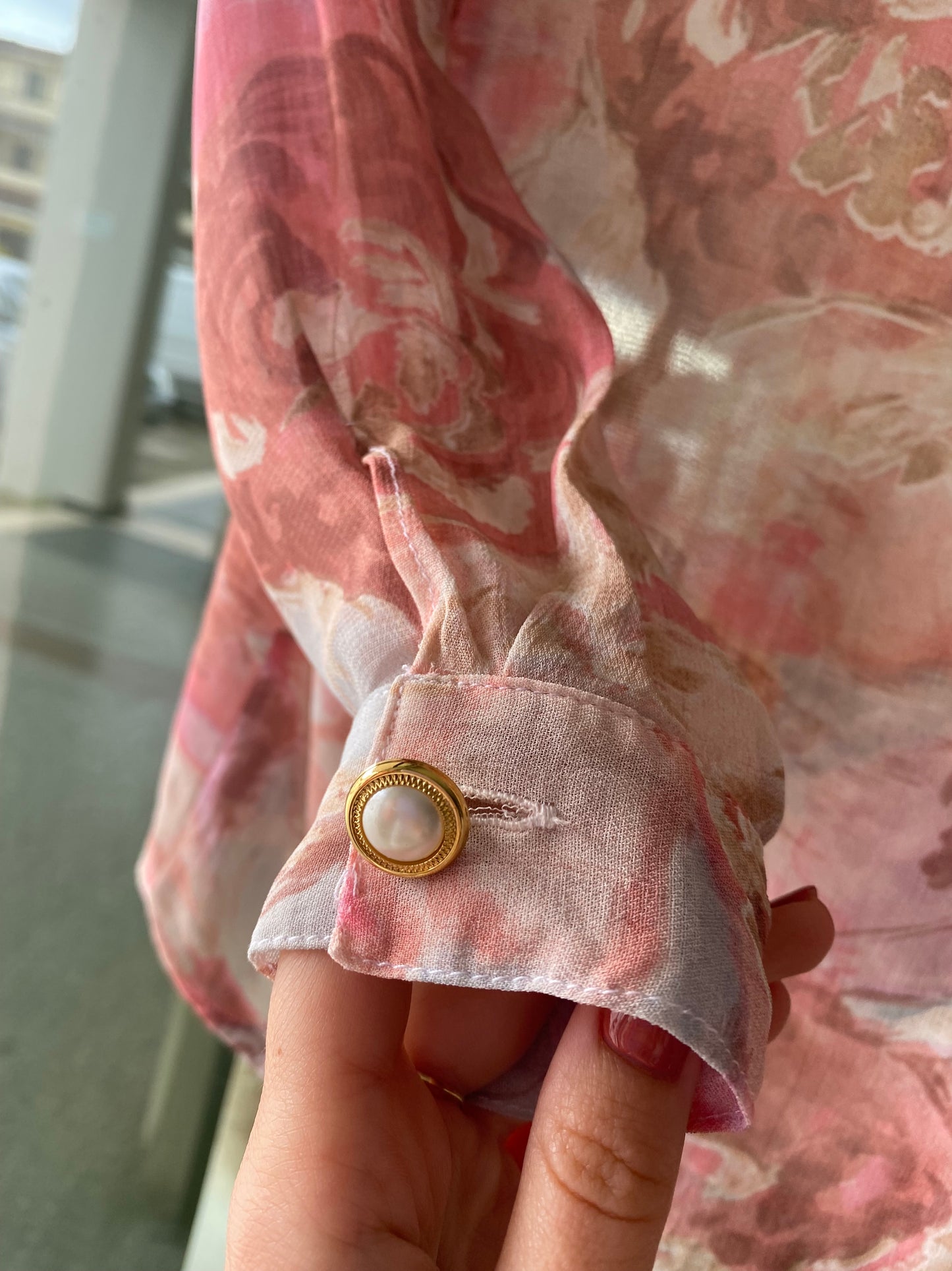 Camicia anni ‘80 stampa floreale rosa - TG. da 42 a 48