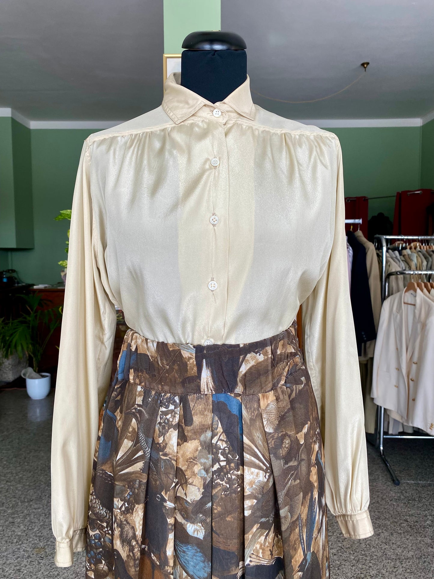 Camicia champagne in misto seta - TG. 38/40