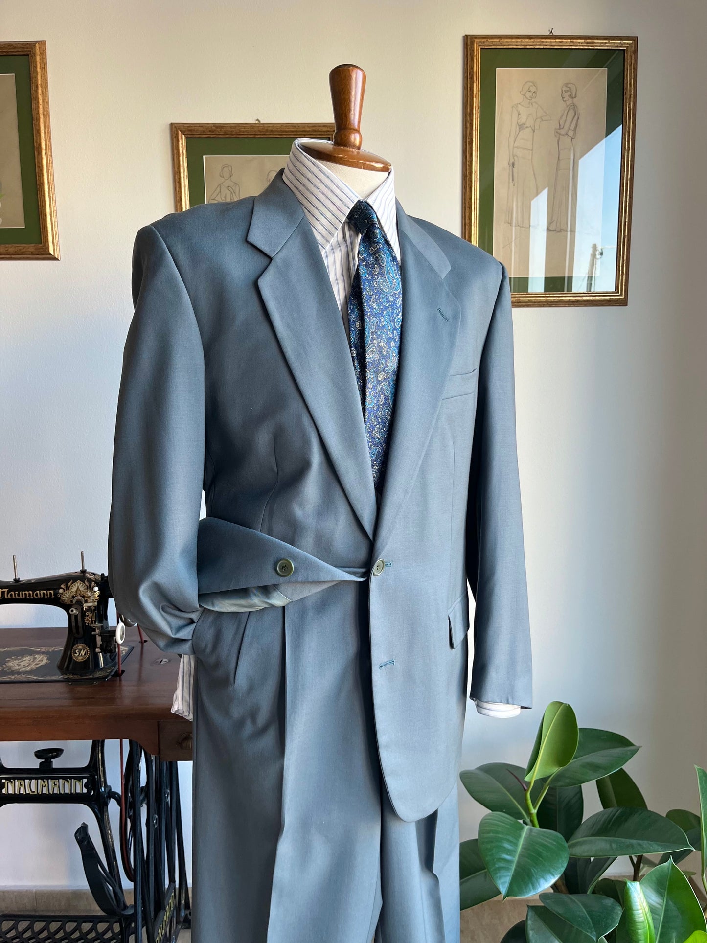 Completo anni '80 azzurro Tiffany
