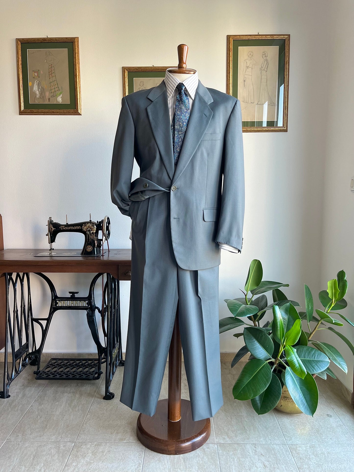 Completo anni '80 azzurro Tiffany