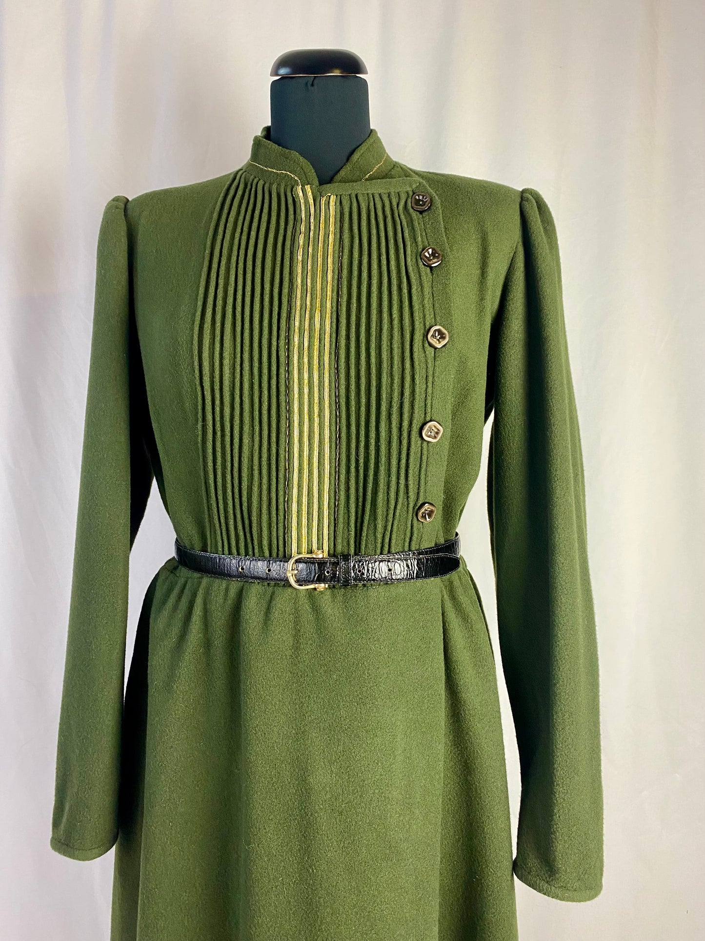 Abito verde bosco in lana - TG 48/50