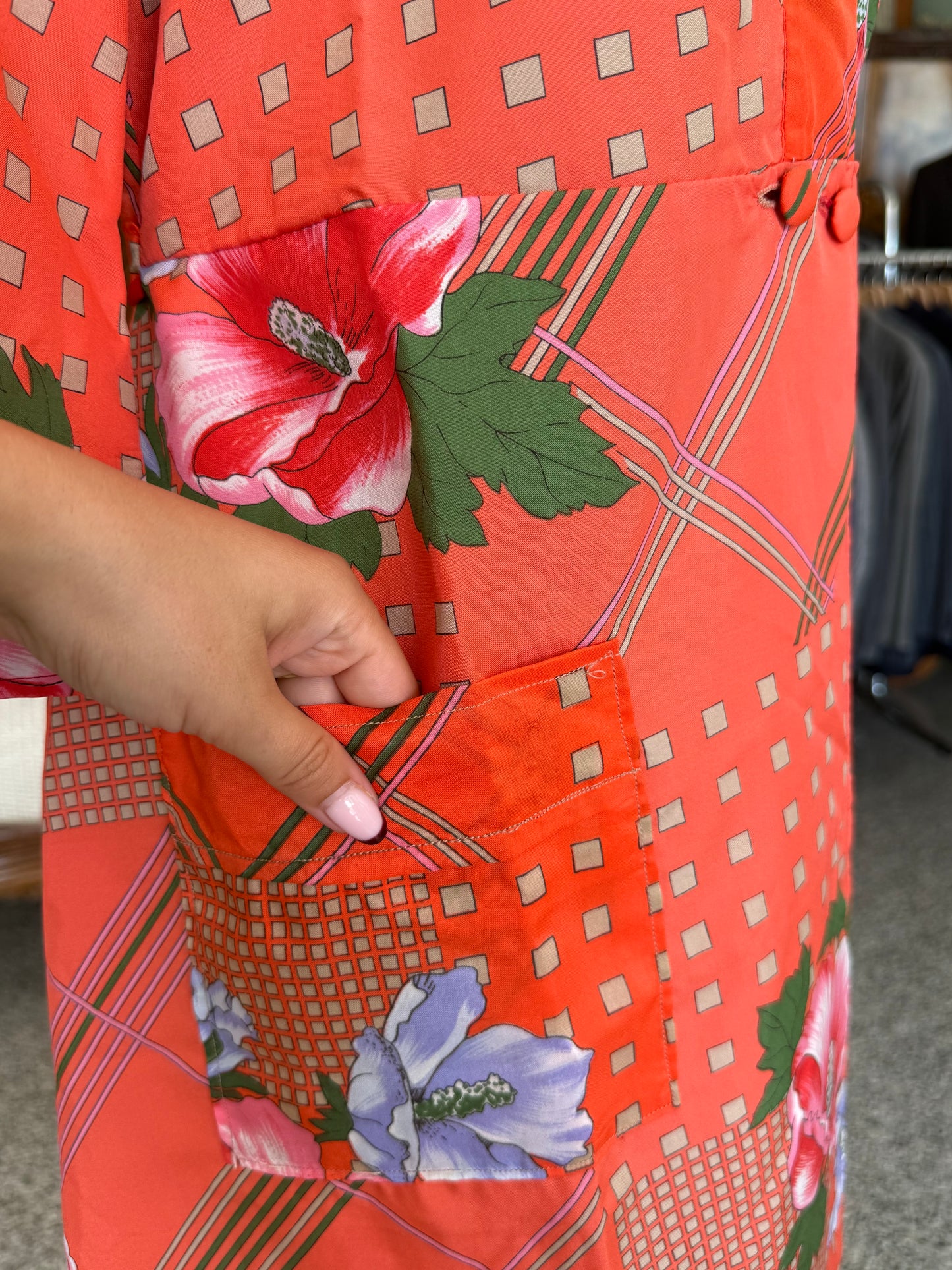 Kimono/Vestaglia Vintage Anni ’70 con Stampa Floreale