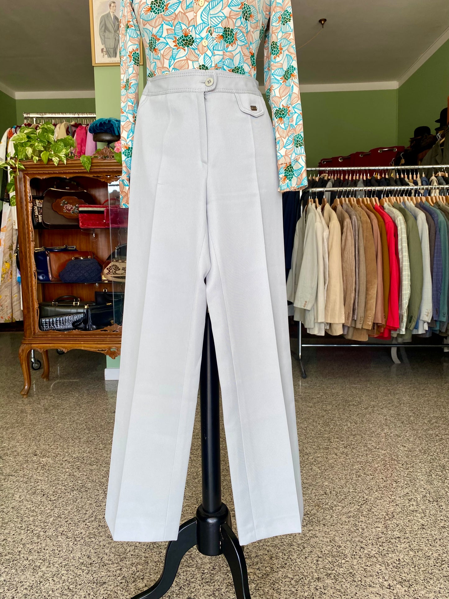 Pantaloni anni ‘70 color grigio chiaro - TG. 36