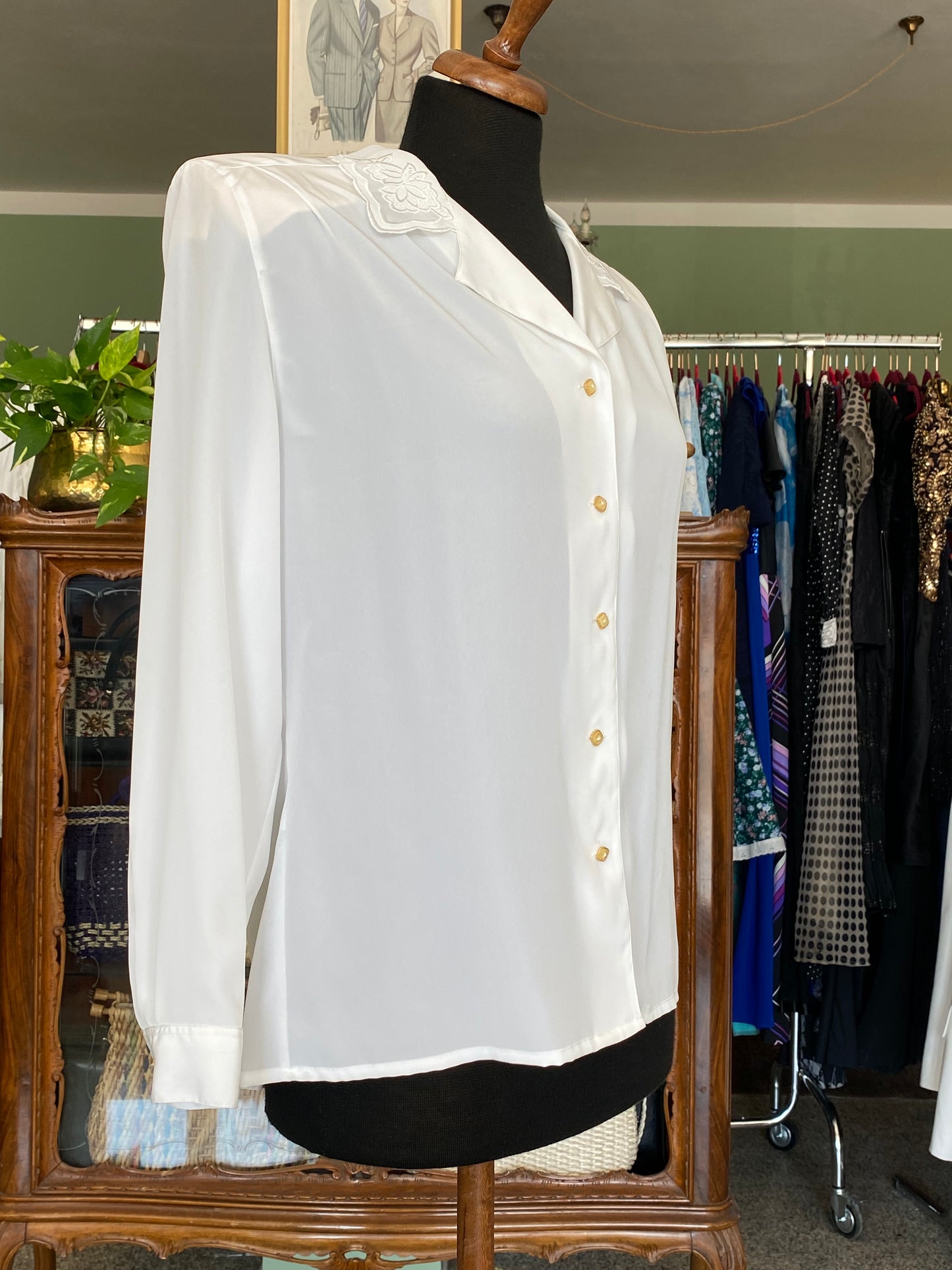 Camicia classica con colletto ricamato - TG. 44/46