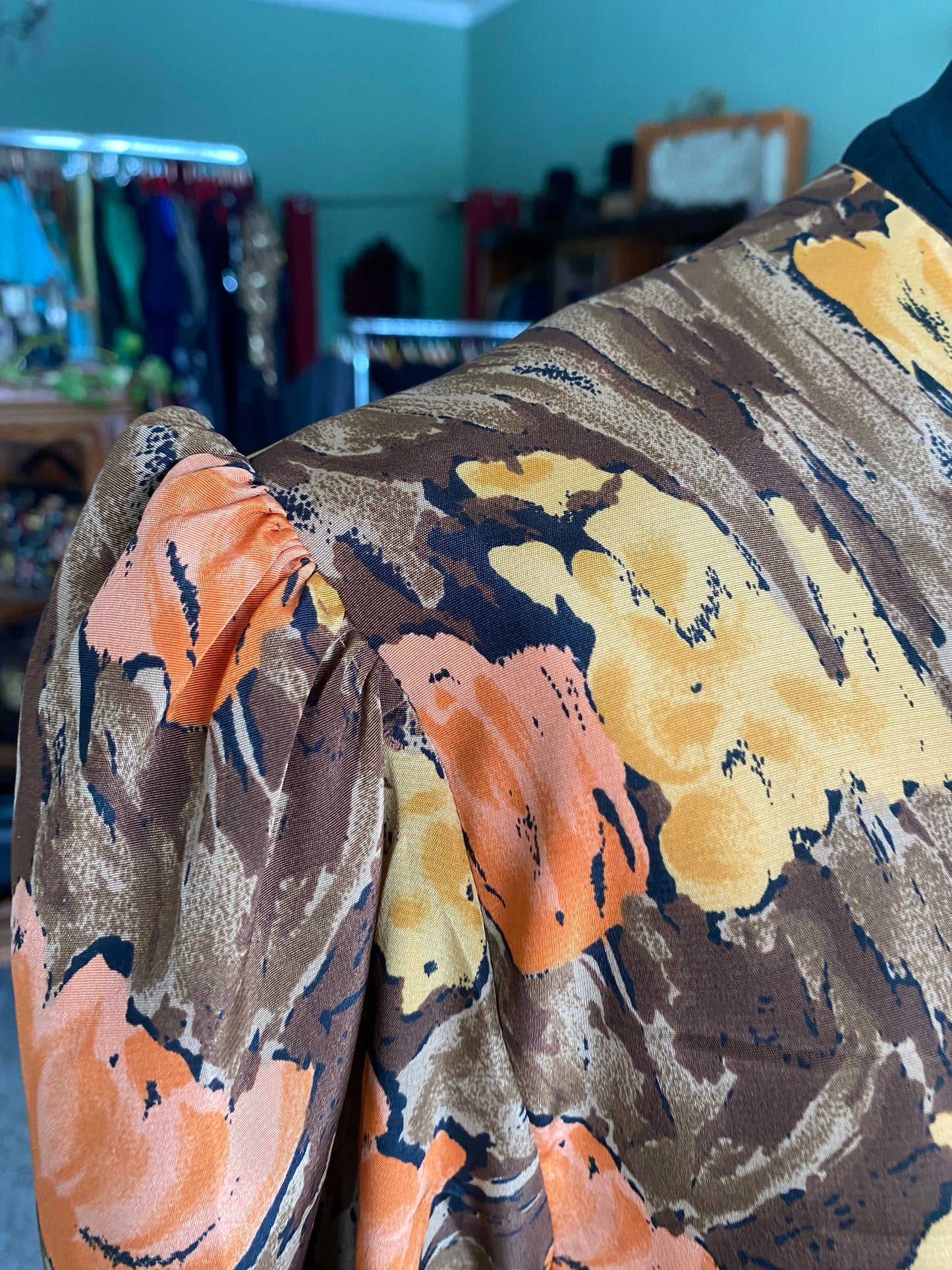 Abito in seta sartoriale con stampa pittorica - TG. 44 circa