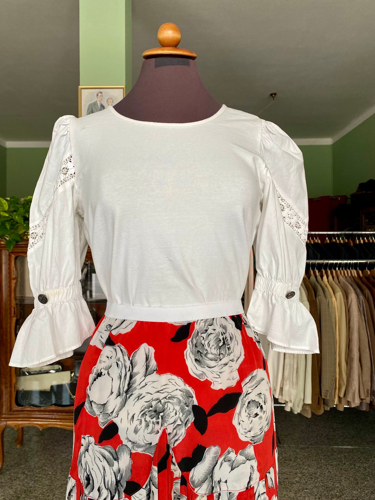 Blusa tirolese in cotone - TG. 38/40